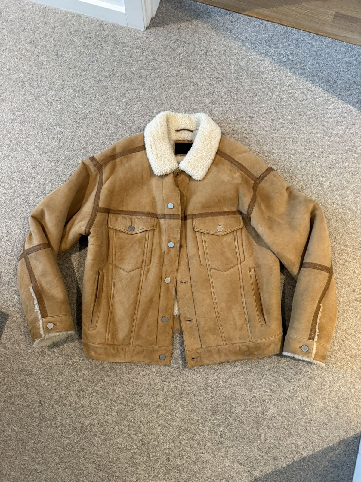Alexander Wang Shearling Trucker Khaki Medium / Large