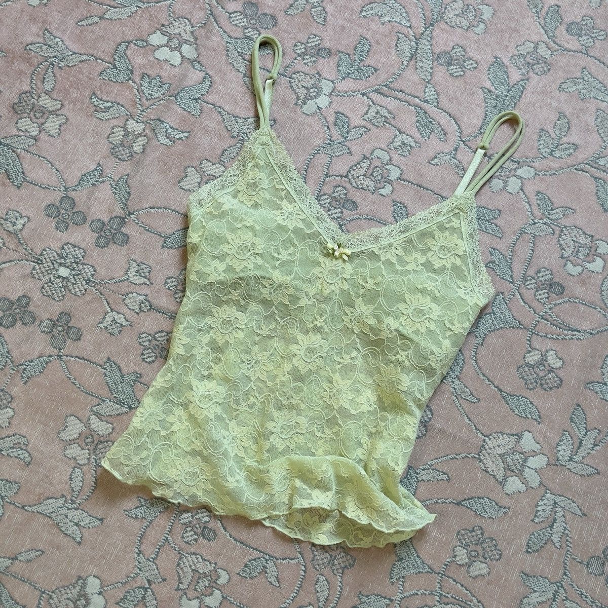 Victoria's Secret Victoria’s Secret Green Floral Mesh Camisole (S–M) Size M / US 6-8 / IT 42-44 - 2 Thumbnail