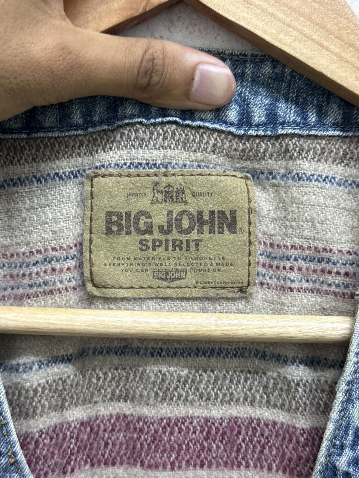 Big John Vintage Big John Distressed Blanket Denim Jeans Jackets Size US S / EU 44-46 / 1 - 4 Thumbnail