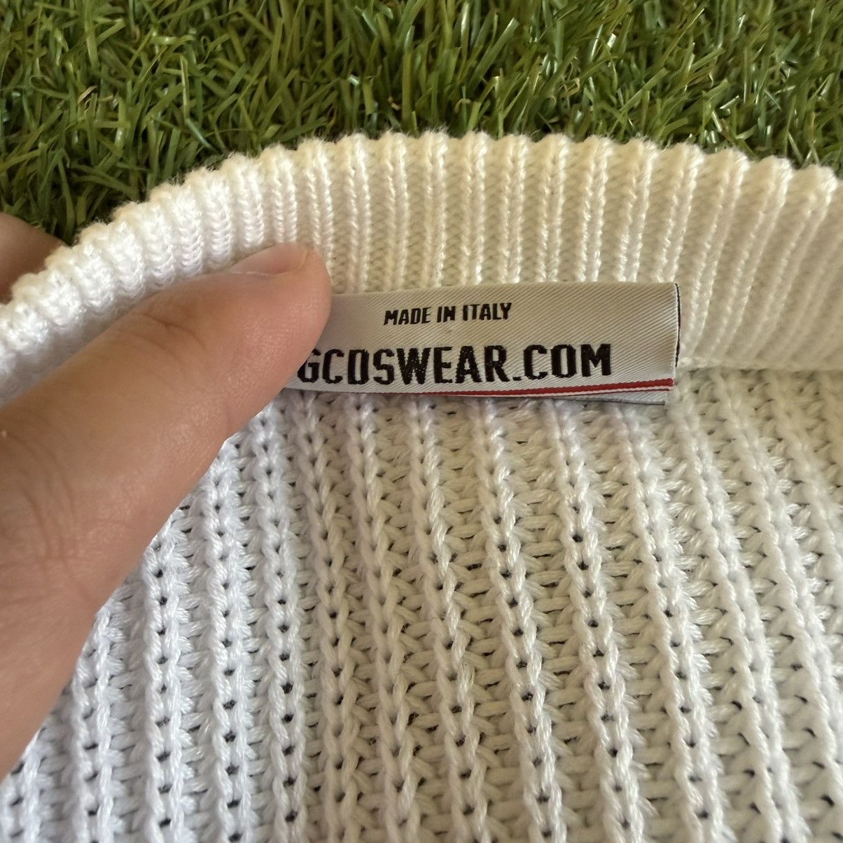 GCDS GCDS Sweater Cable Knit Jumper White Mens Sz L Made In Italy Size US L / EU 52-54 / 3 - 5 Thumbnail