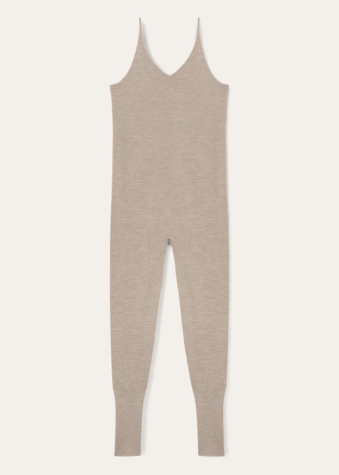 Loro Piana o1srvl11e1024 Cocooning Full Length Bodysuit in Beige Size 26" / US 2 / IT 38 - 1 Thumbnail