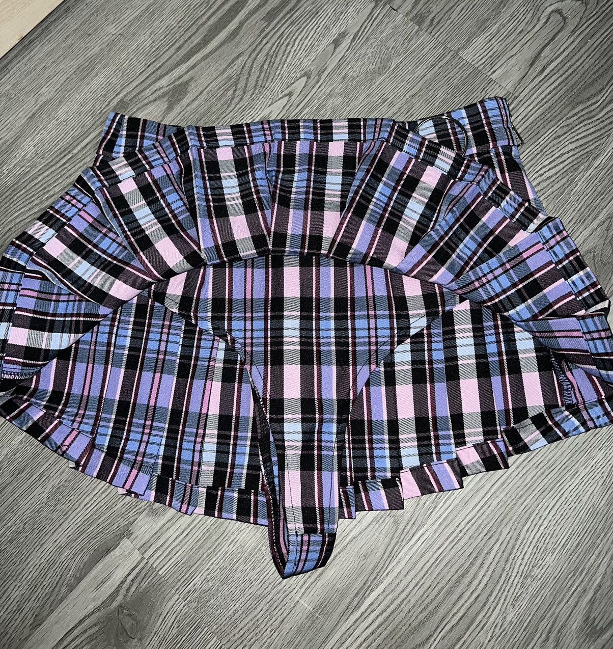 Designer CAPSULLE pastel tartan micro skirt 🎀💙 Size 24" / US 00 / IT 34 - 3 Thumbnail
