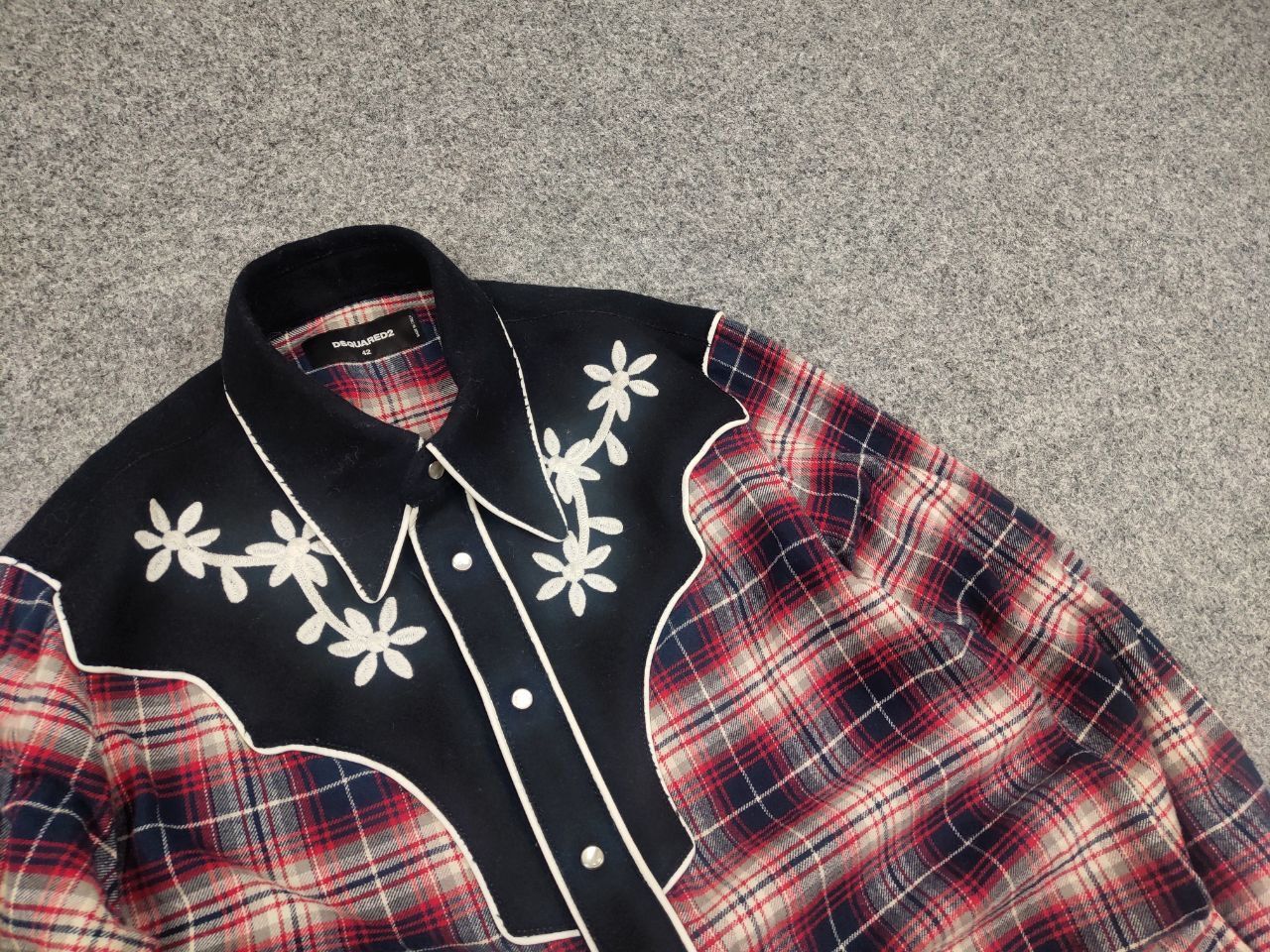 Dsquared2 Dsquared2 Brushed Cotton Flannel Western Button Shirt In Red Size US S / EU 44-46 / 1 - 5 Thumbnail