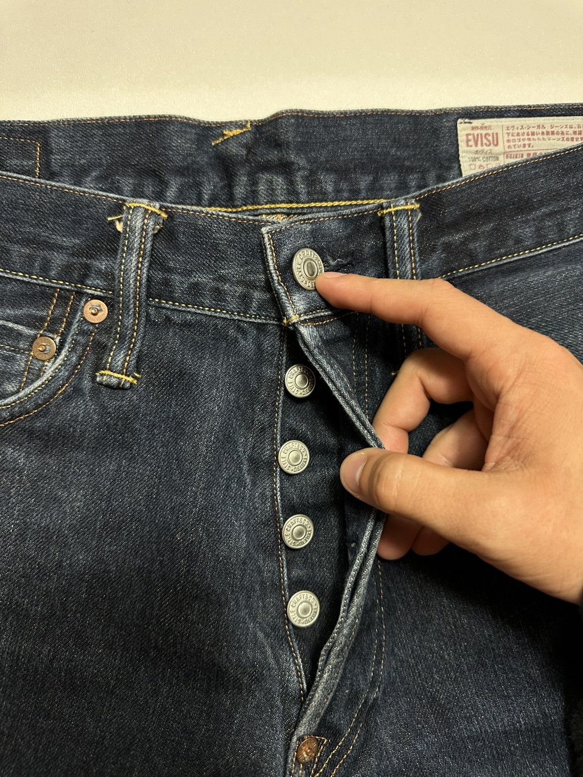 Evisu × Vintage Vintage Evisu Seagull Selvedge Jeans Size US 30 / EU 46 - 5 Thumbnail