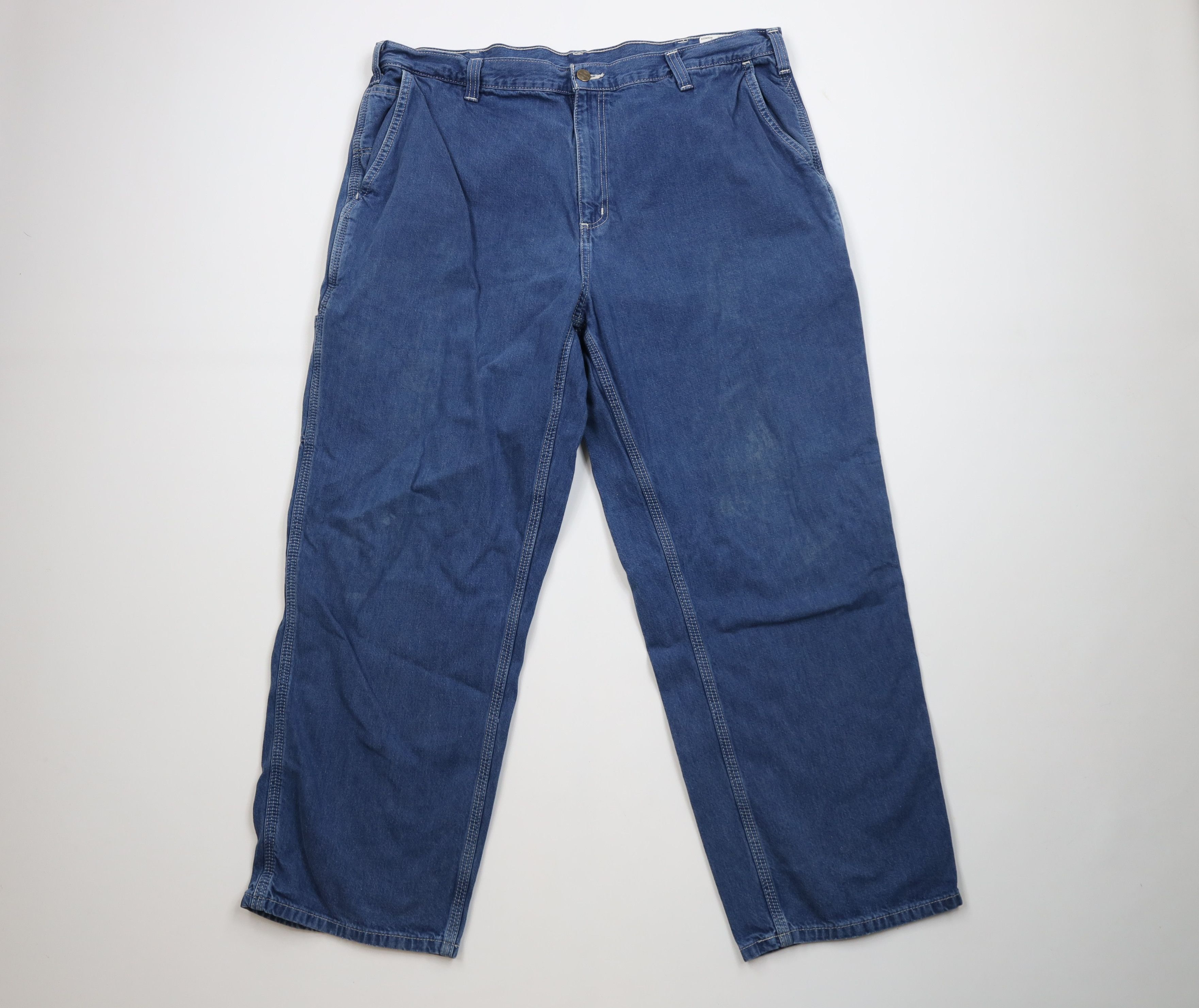 Vintage Y2K Carhartt Wide Leg Dungaree Denim Jeans Blue