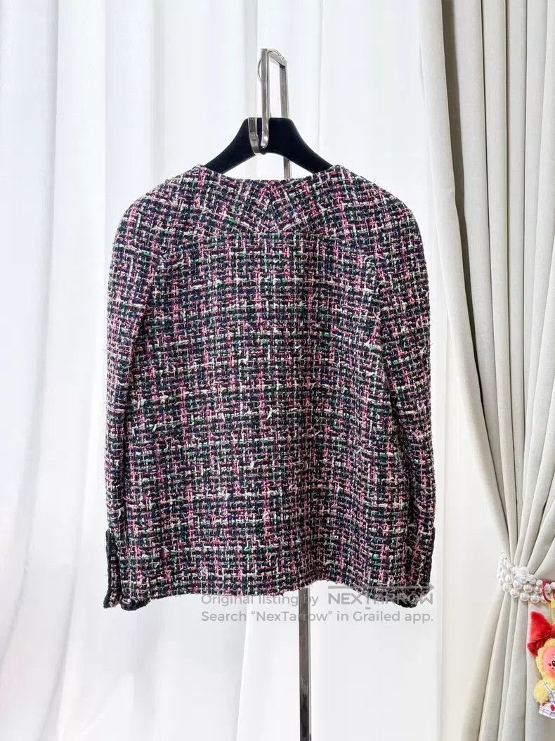 Chanel Chanel Pink and green tweed jacket Size XS / US 0-2 / IT 36-38 - 3 Thumbnail