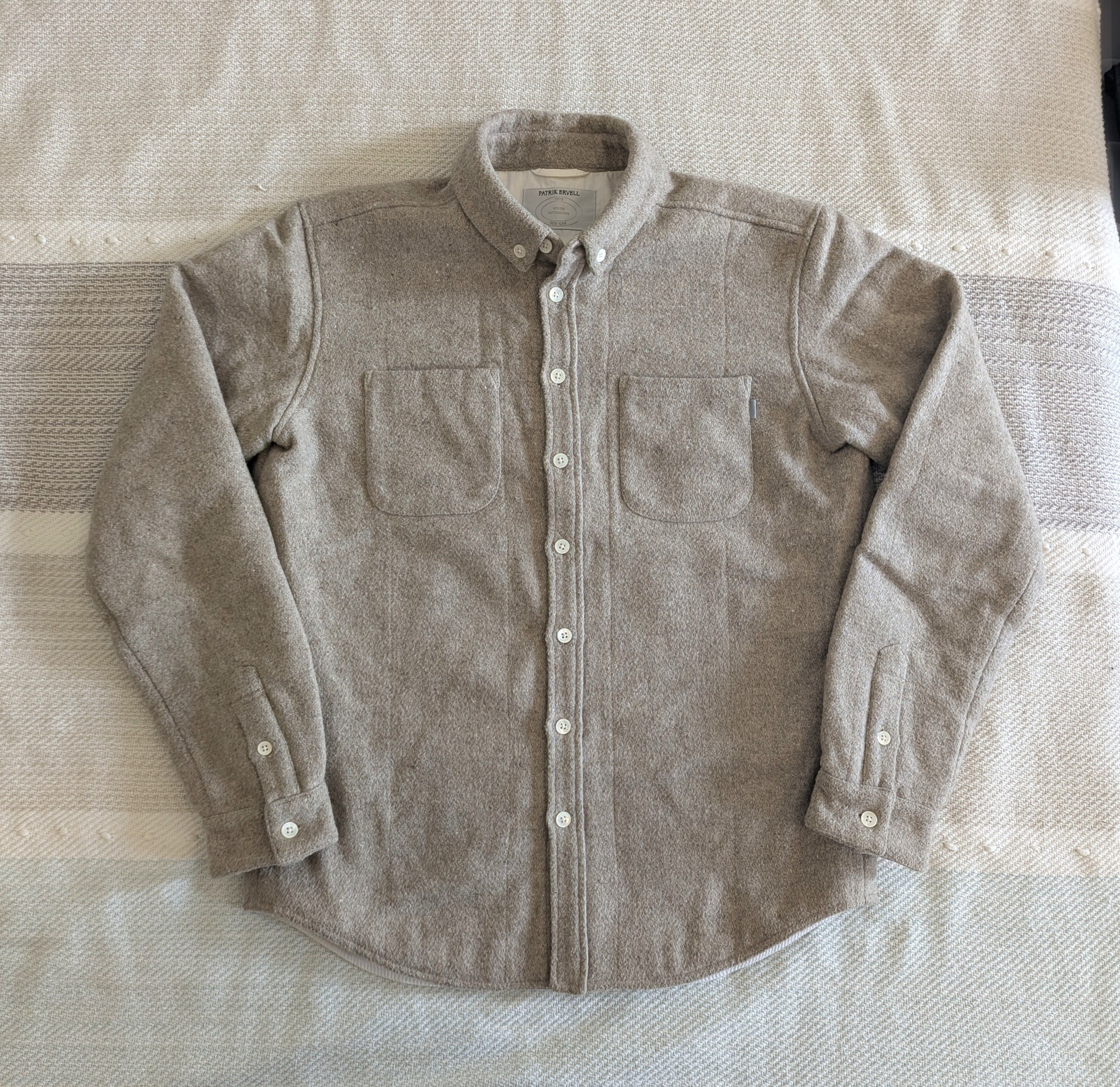 Patrik Ervell Oatmeal Wool Shirt Jacket (fits S/M) Size US M / EU 48-50 / 2 - 7 Thumbnail