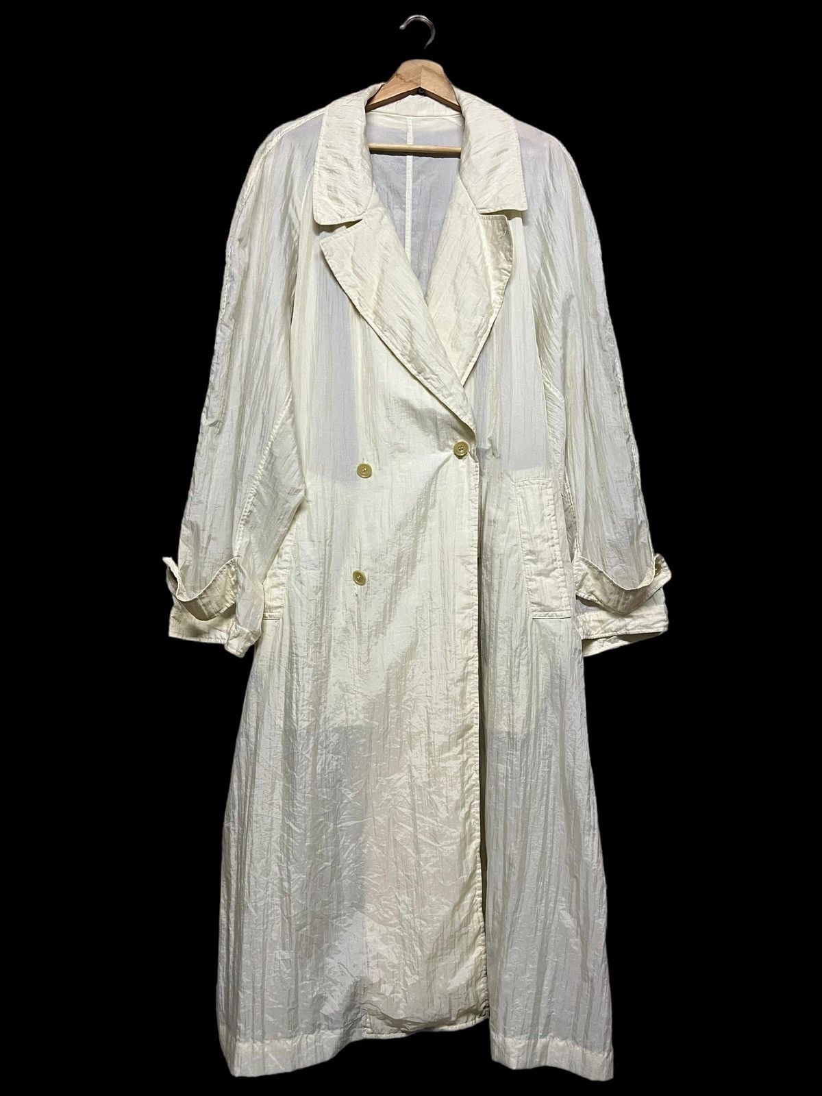 Kenzo × Vintage Vtg🔥Kenzo Paris Double Breasted White Trenchcoat Jacket Size US L / EU 52-54 / 3 - 1 Thumbnail