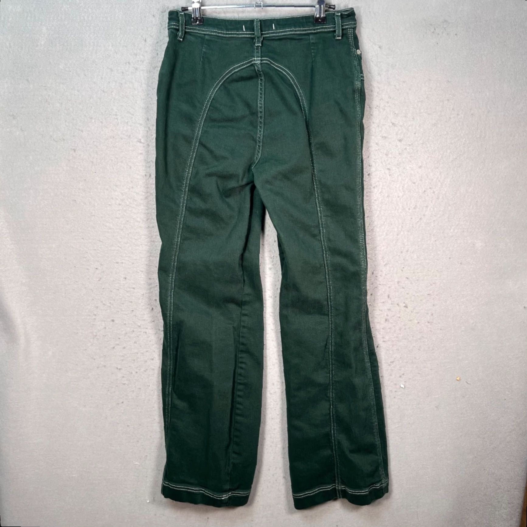 Free People Free People Jeans Womens 27 Green Flare Denim 5-Pocket High Rise Cotton Blend Bohemian Shoes Not Applicable Size 27" / US 4 / IT 40 - 2 Thumbnail