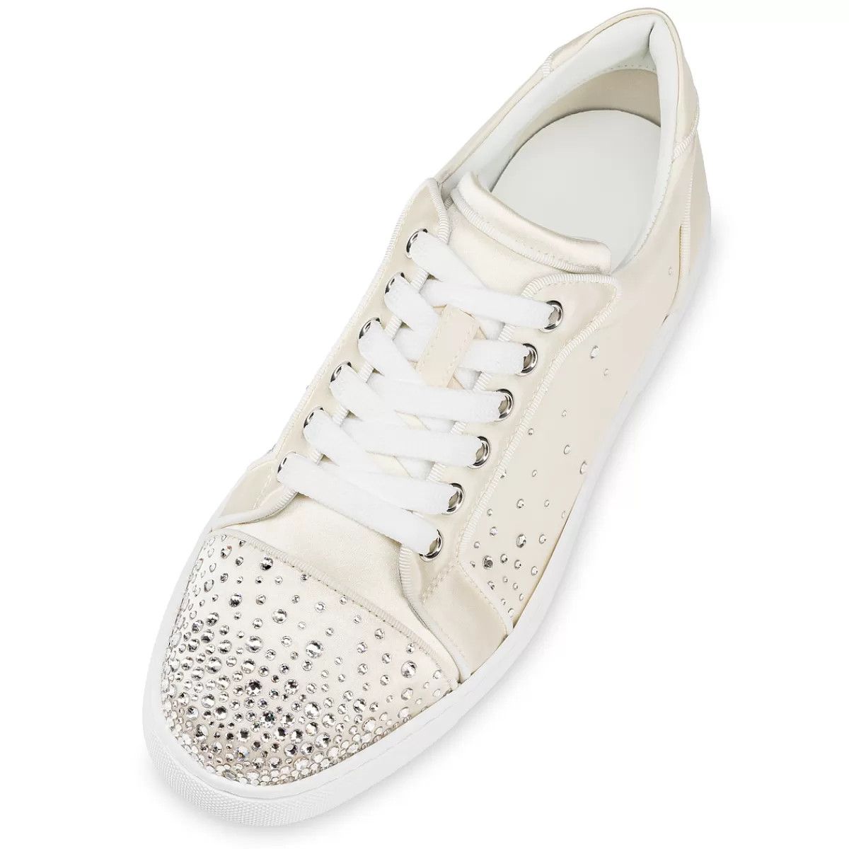 Christian Louboutin o1s1wg110125 Degravieira Strass Sneaker in White Size US 8 / IT 38 - 3 Thumbnail