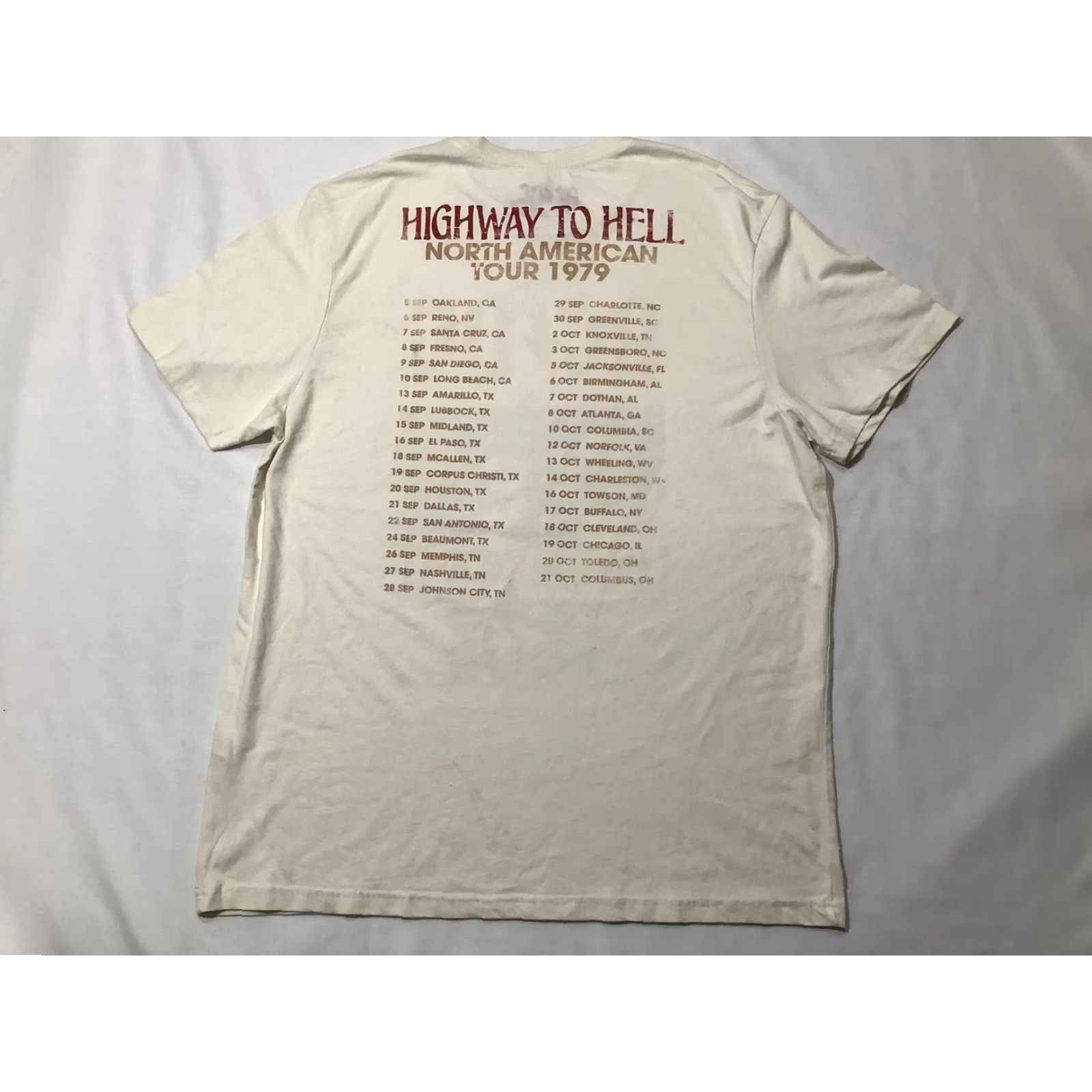 Vintage AC/DC Highway To Hell Shirt Mens Large White 1979 Tour Band Graphic Vintage Style Shirt Mens Large White 1979 Tour Graphic Print AC/DC Size US L / EU 52-54 / 3 - 6 Thumbnail