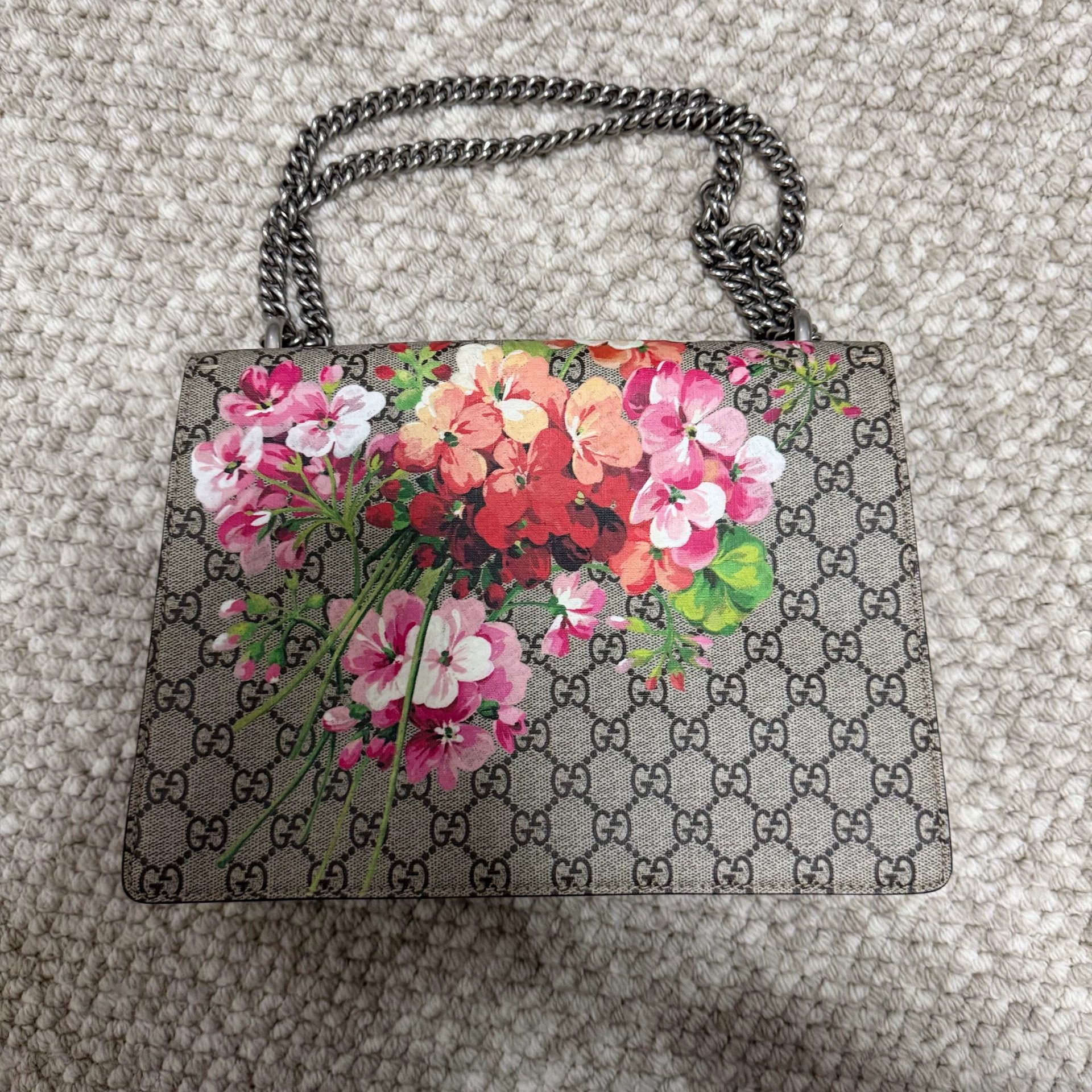 Gucci GUCCI Dionysus GG Blooms Canvas & Leather Chain Bag Women's Size ONE SIZE - 2 Thumbnail