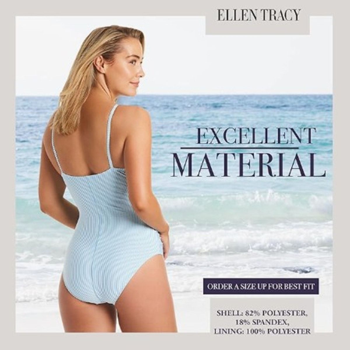 Ellen Tracy ELLEN TRACY High Neck Over-The-Shoulder Seer Sky Dive Size 6 Size ONE SIZE - 3 Thumbnail