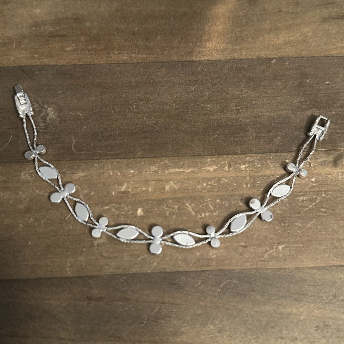 Vintage Vintage silver tone woven gemstone bracelet Size ONE SIZE - 7 Thumbnail