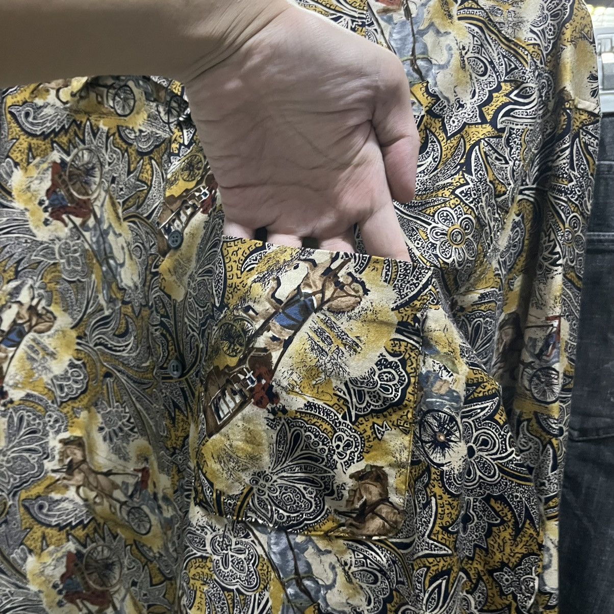 Issey Miyake Daumay — Ornate Paisley Carriage Print LS Shirt Size US L / EU 52-54 / 3 - 3 Thumbnail
