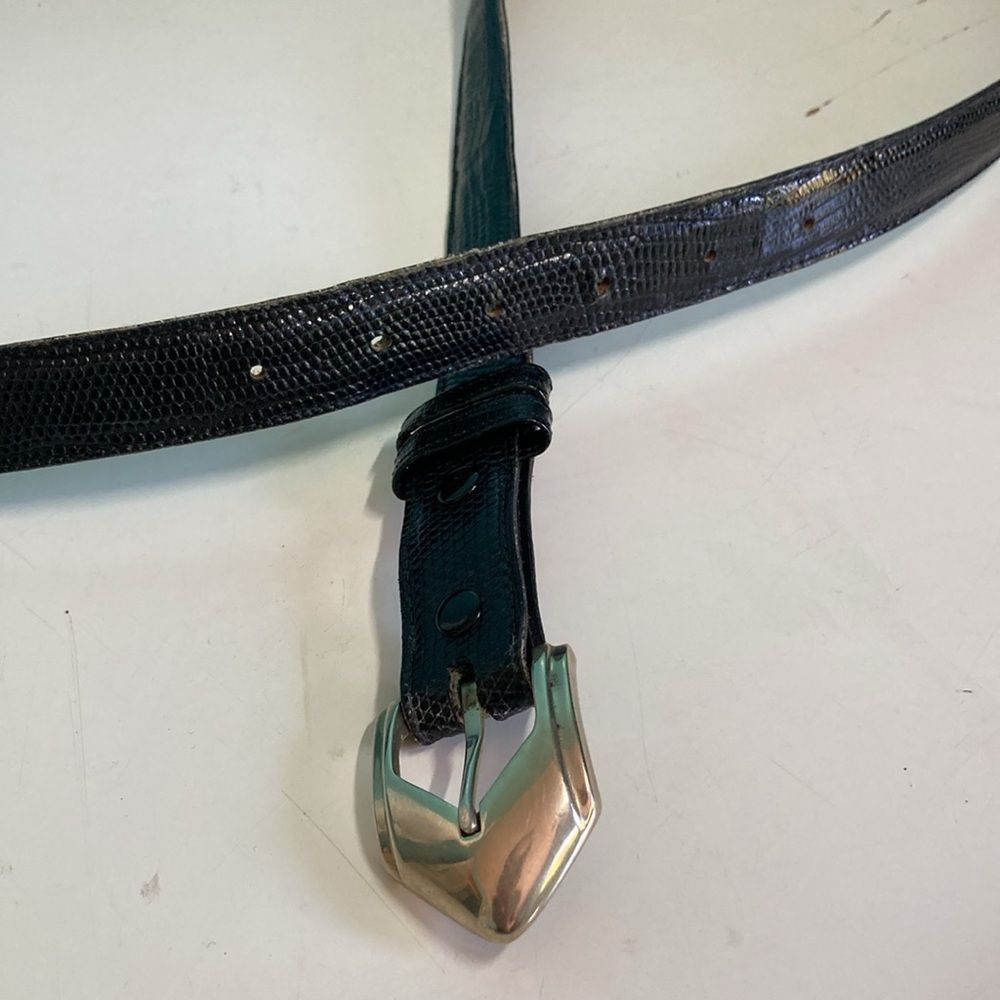 JH Design Jeff Deegan Designs Vintage Black Lizard Belt Mens Size 34 Size 34 - 15 Thumbnail