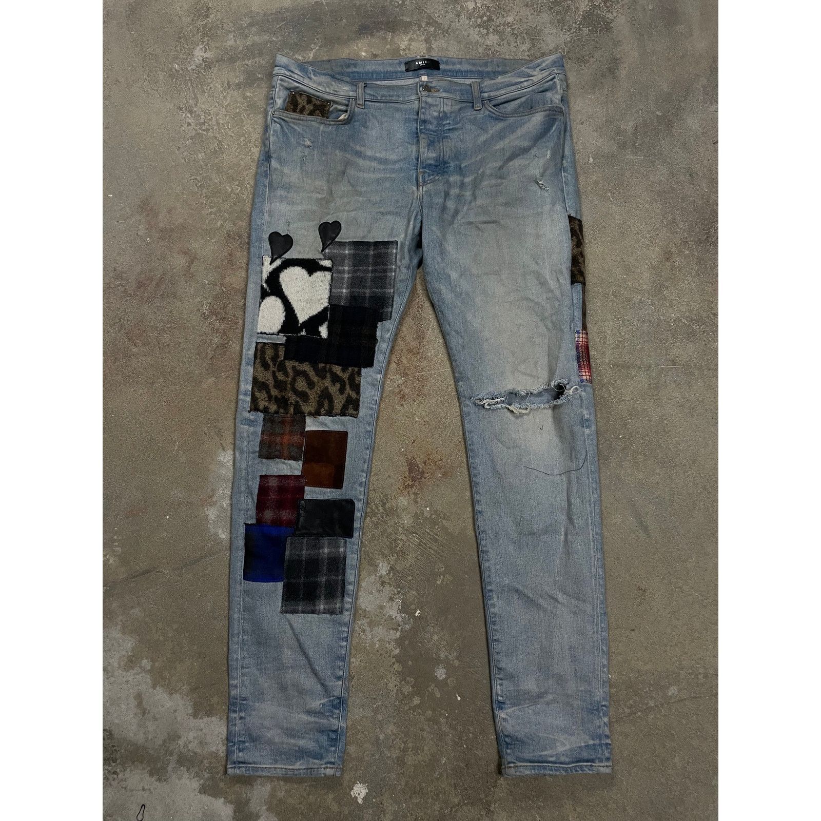 Amiri Amiri Jeans Light Wash Lumber Patchwork Used 38 Size US 38 / EU 54 - 1 Thumbnail