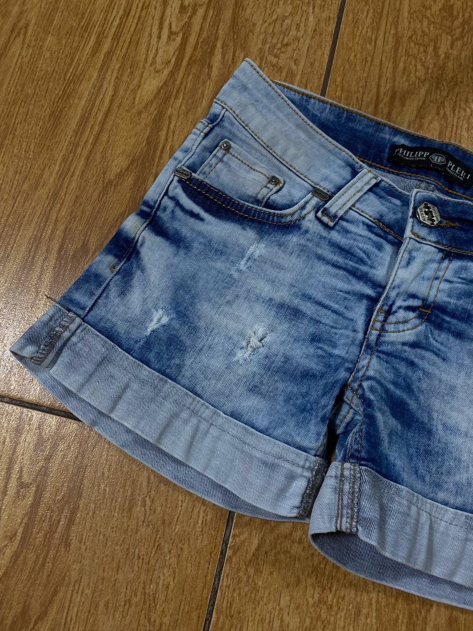 Philipp Plein Philipp Plein Skull Logo Denim Shorts Size US 26 / EU 42 - 20 Thumbnail