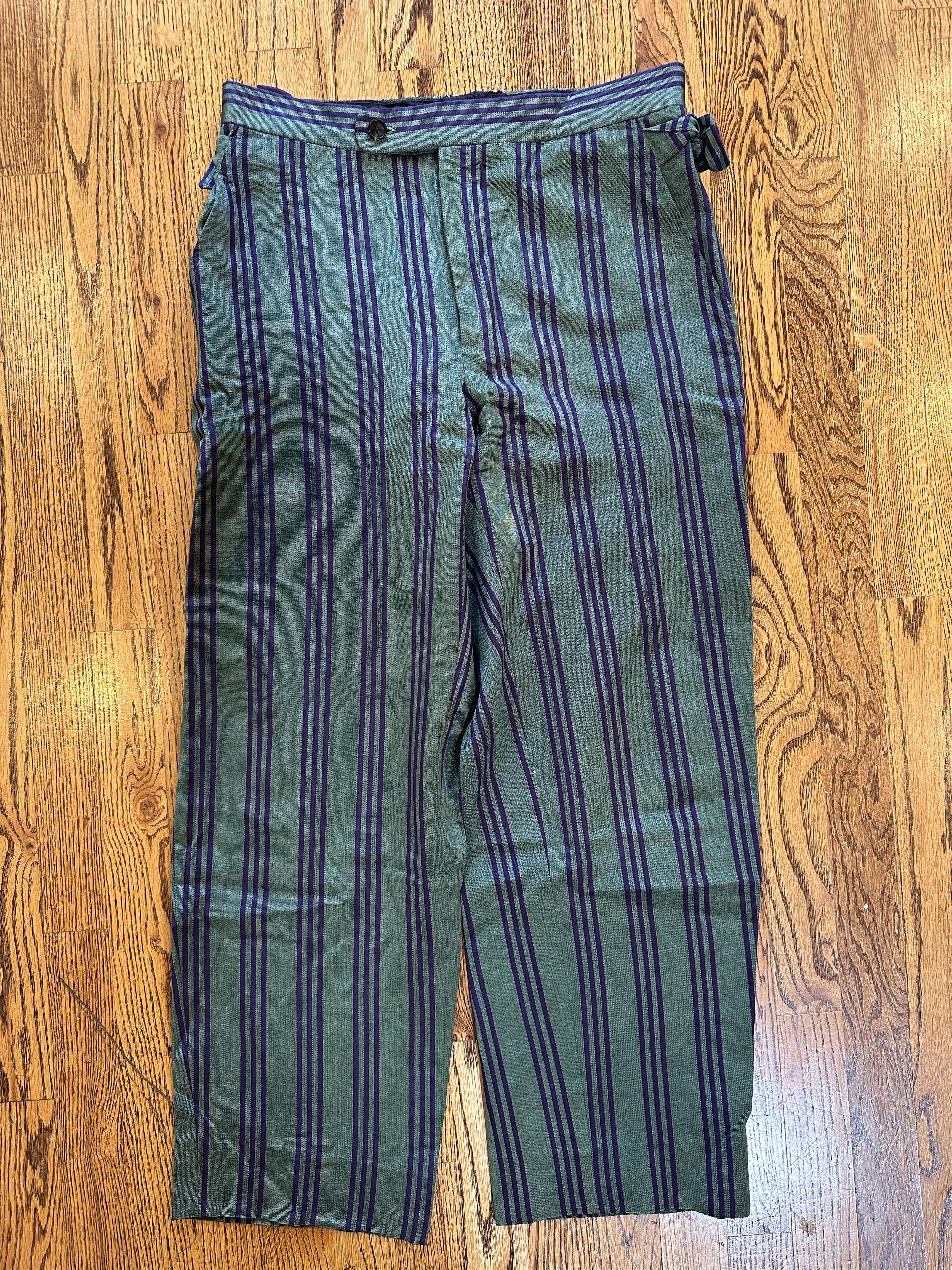 image of Bode One Of A Kind Silk Trousers in Emerald Green, Men's (Size 31)