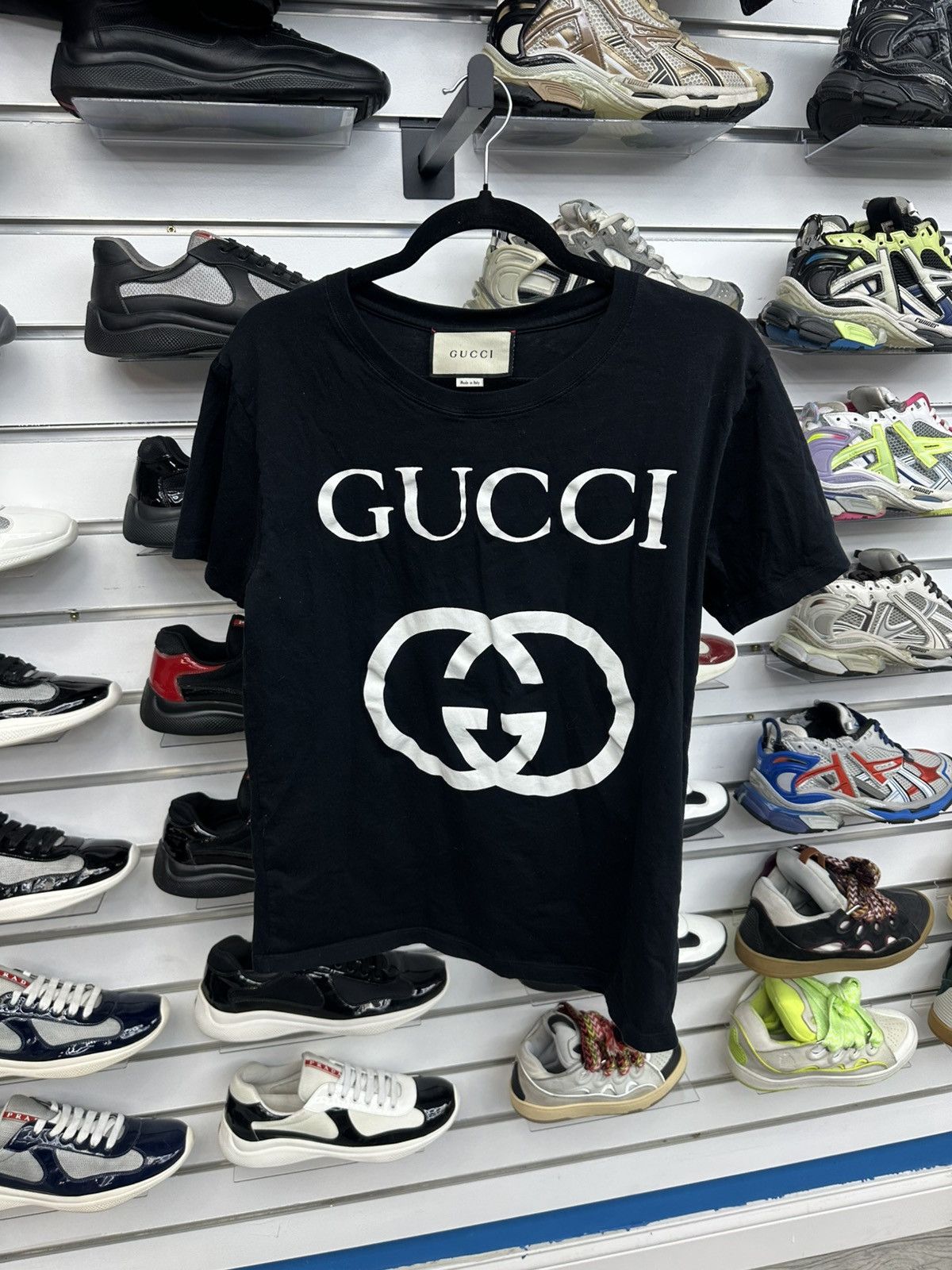 Gucci Interlocking GG Logo Black Tee