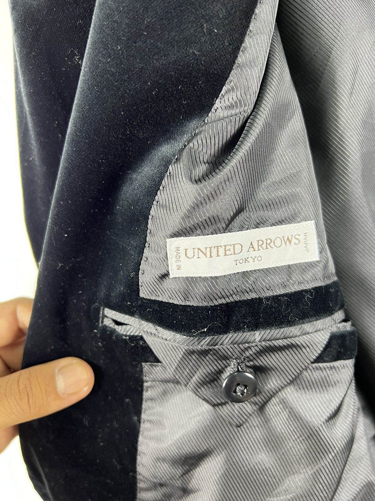 BEAUTY&YOUTH 🔥 United Arrows Japan Black Velvet Blazer Jacket Size US S / EU 44-46 / 1 - 7 Thumbnail