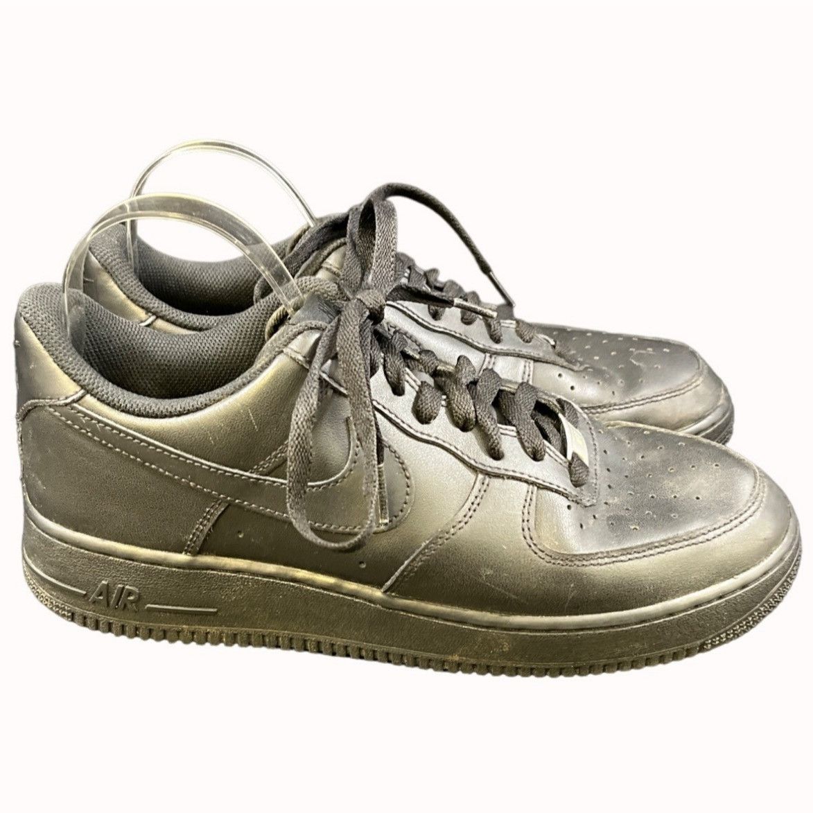 Nike Nike Air Force 1s Men's Black Shoes/Sneakers Sz 10 SKU 4906 Size US 10 / EU 43 - 4 Thumbnail