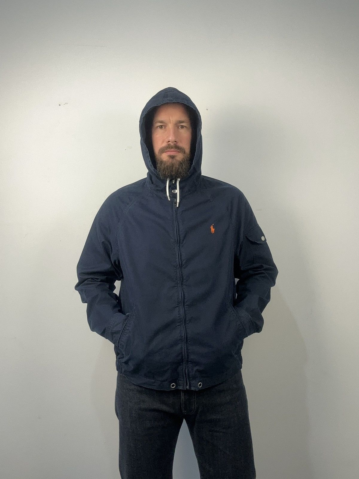 Polo Ralph Lauren Polo Ralph Lauren Hooded Windbreaker Jacket Navy Talon Zip Size US XL / EU 56 / 4 - 3 Thumbnail