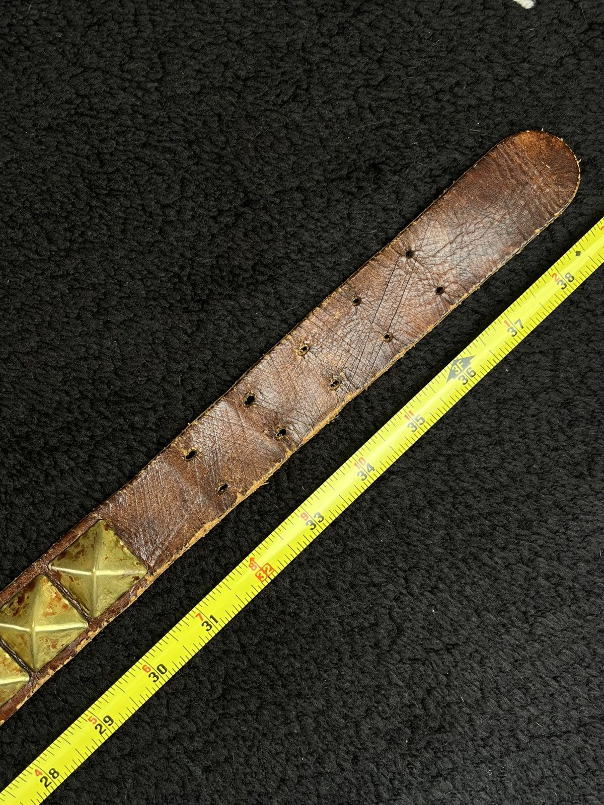 Undercover SS04 Undercover Gold Studded Double Strap Leather Belt Size ONE SIZE - 8 Thumbnail