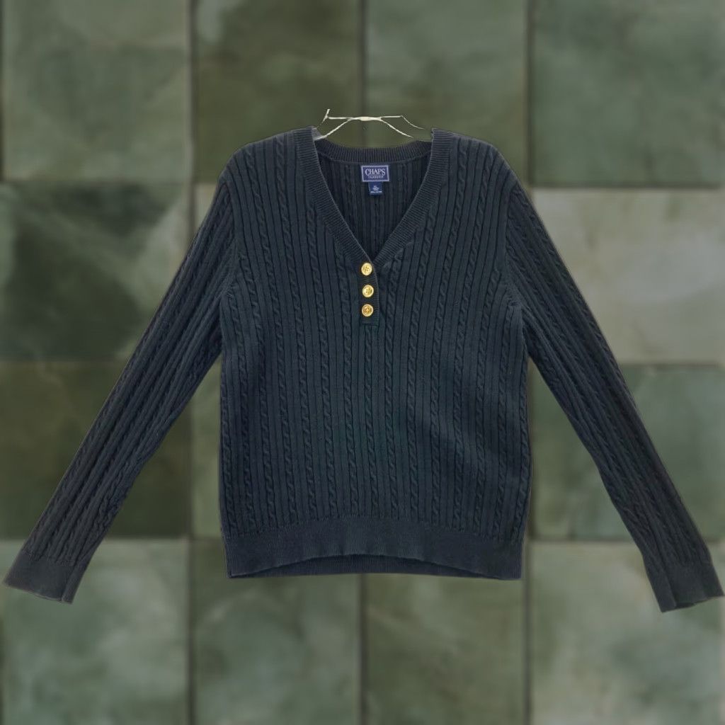 Chaps Chaps Classics Cable Knit Pullover Sweater Womens XL Navy Blue Size XL / US 12-14 / IT 48-50 - 1 Thumbnail