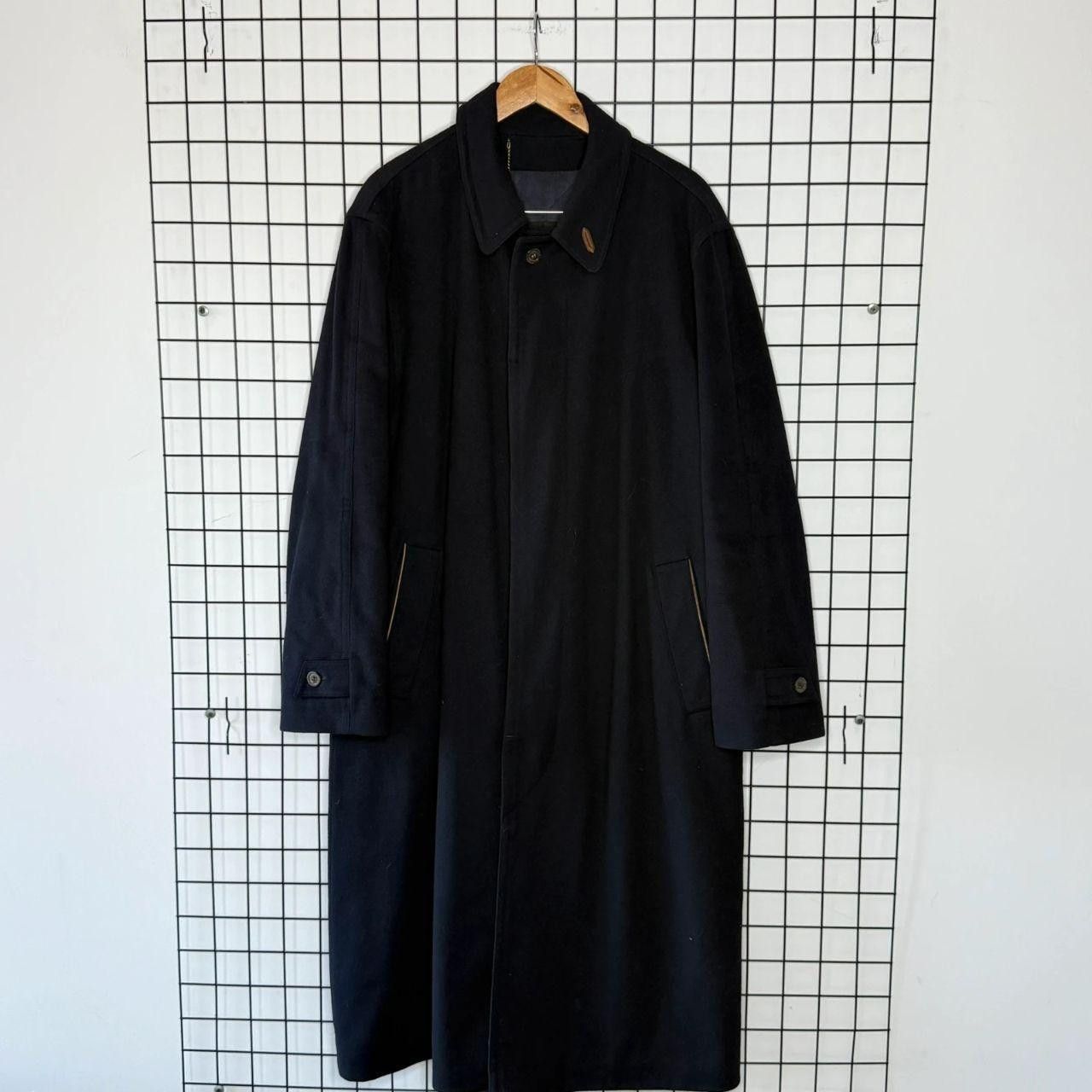 Vintage Vintage 90s Cashmere Coat Navy Long Wool Oversize Size US L / EU 52-54 / 3 - 1 Thumbnail