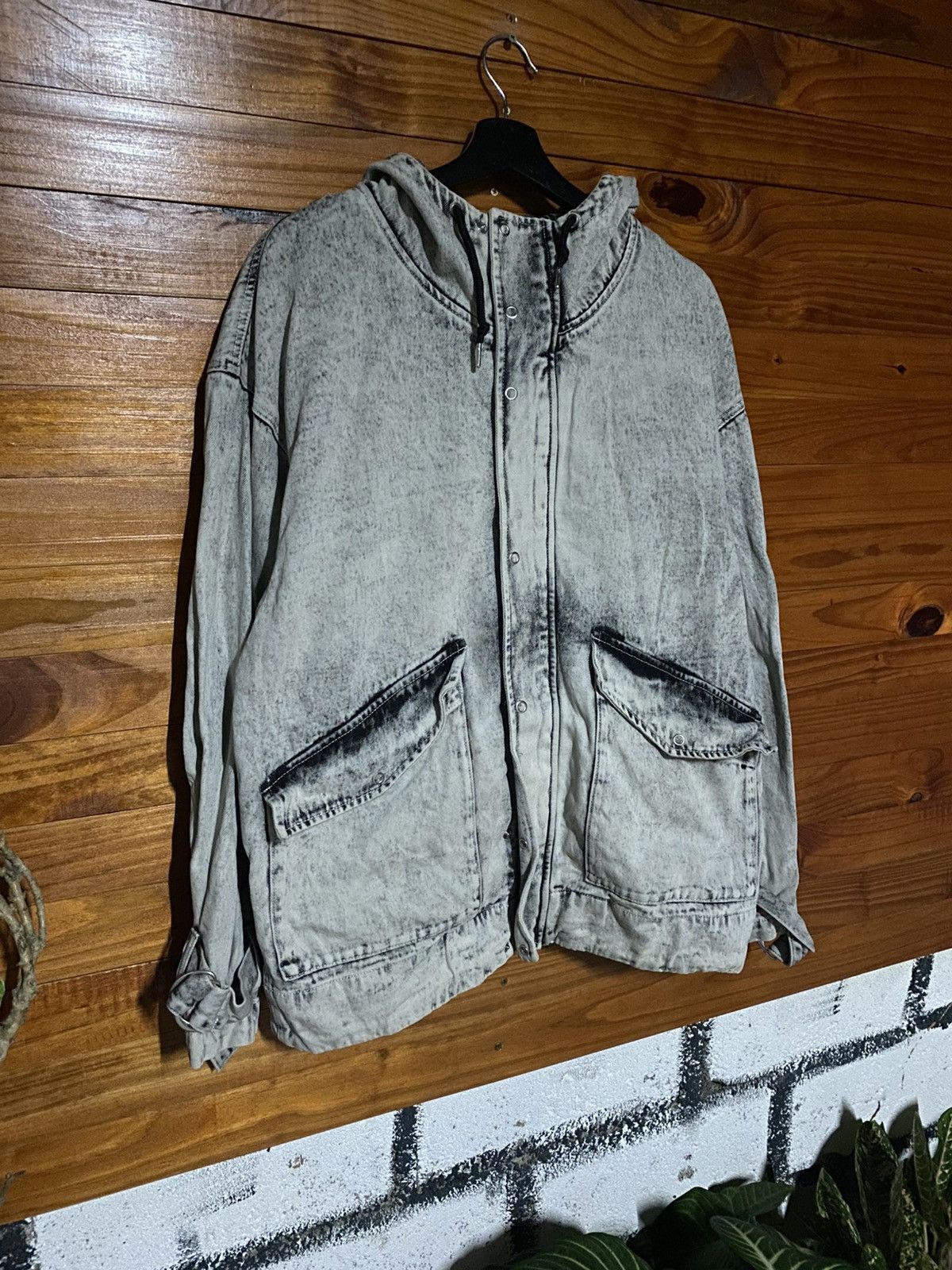 Japanese Brand CLEL Washed Gray Oversized Denim Hooded Jacket – Vintage Size US L / EU 52-54 / 3 - 5 Thumbnail