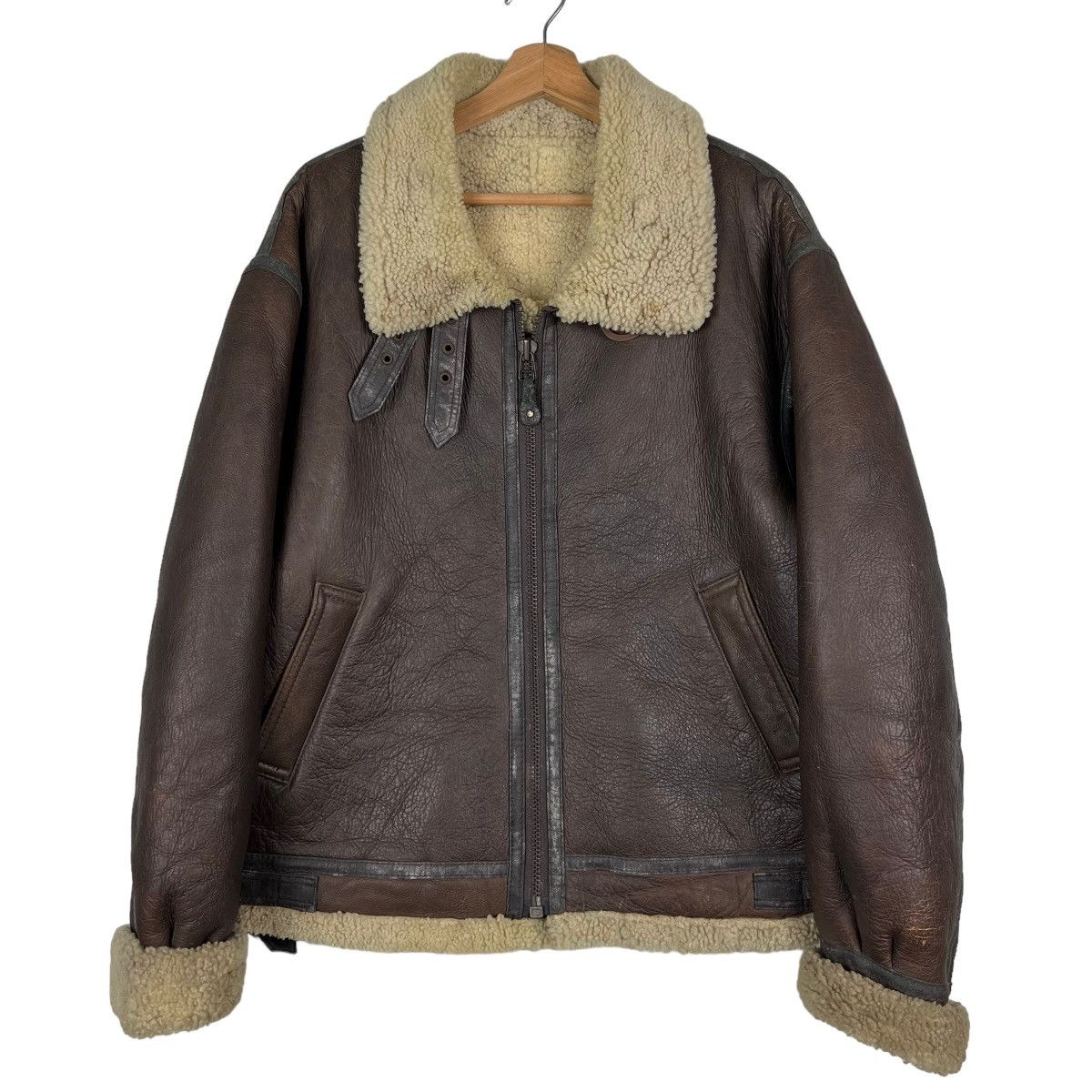 Vintage 🔥 VINTAGE B-3 SHEARLING LEATHER JACKET Size US M / EU 48-50 / 2 - 1 Thumbnail