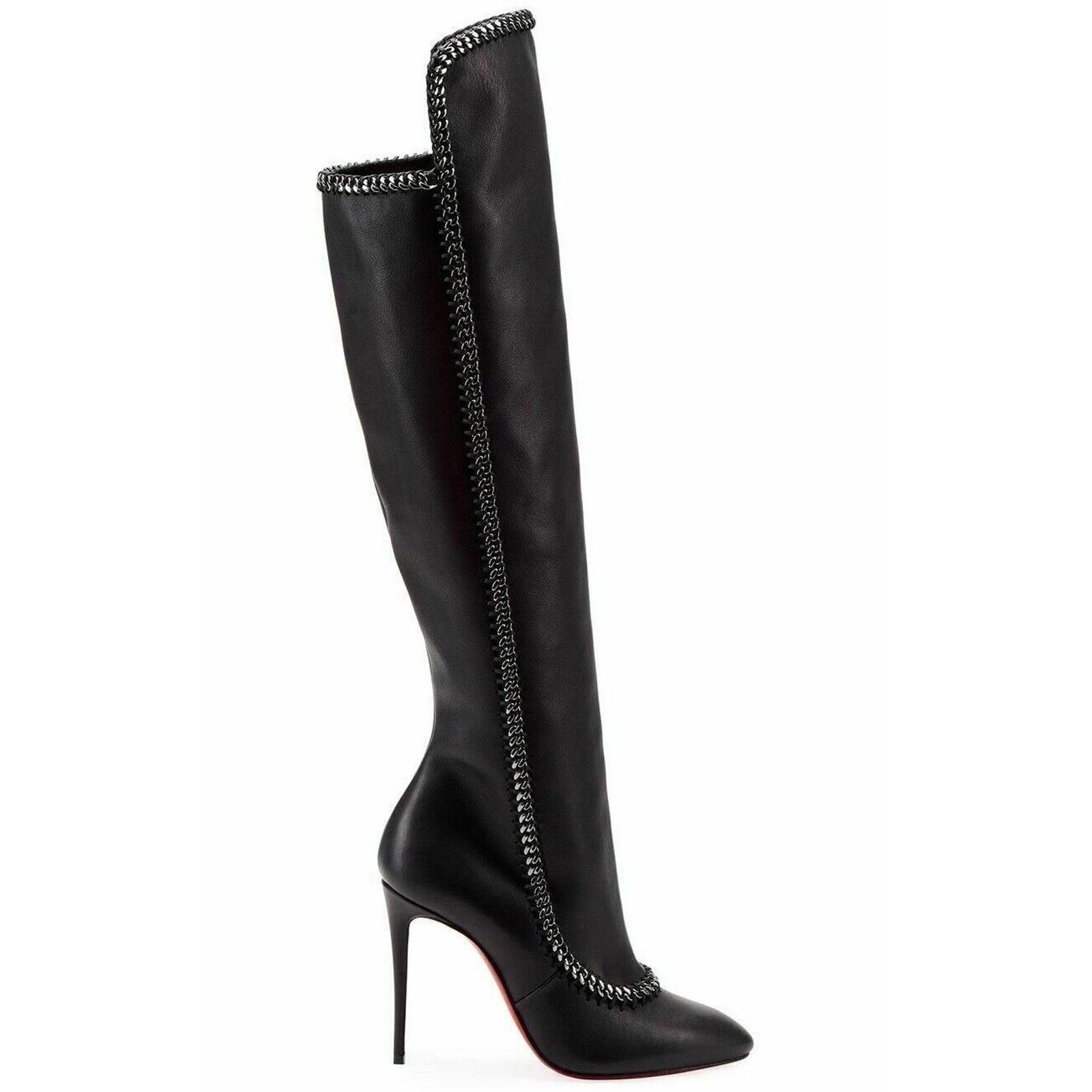 Christian Louboutin Christian Louboutin Clemence Botta 100 Black Leather Size US 7.5 / IT 37.5 - 1 Thumbnail