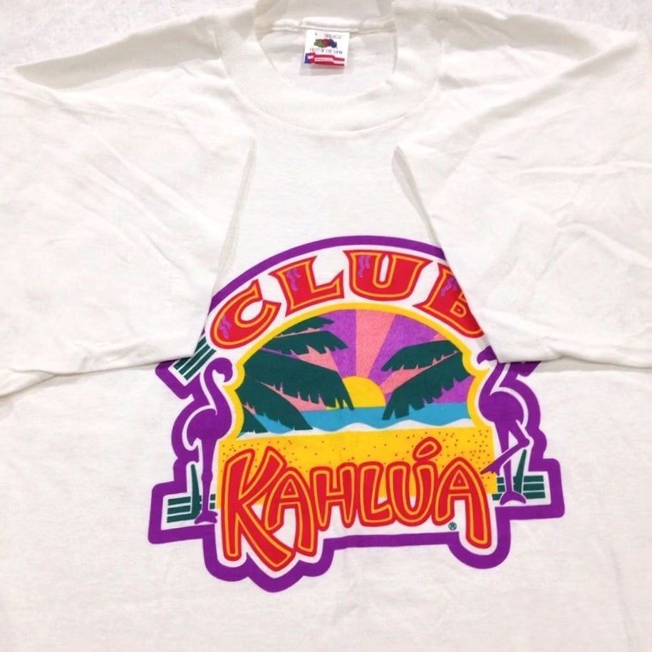 Vintage VINTAGE 80s CLUB KAHLUA T-Shirt MEDIUM White Mens 80s 90s Cotton Polyester Short Sleeve Crew Neck Single Stitch Regular Fit Size US M / EU 48-50 / 2 - 5 Thumbnail