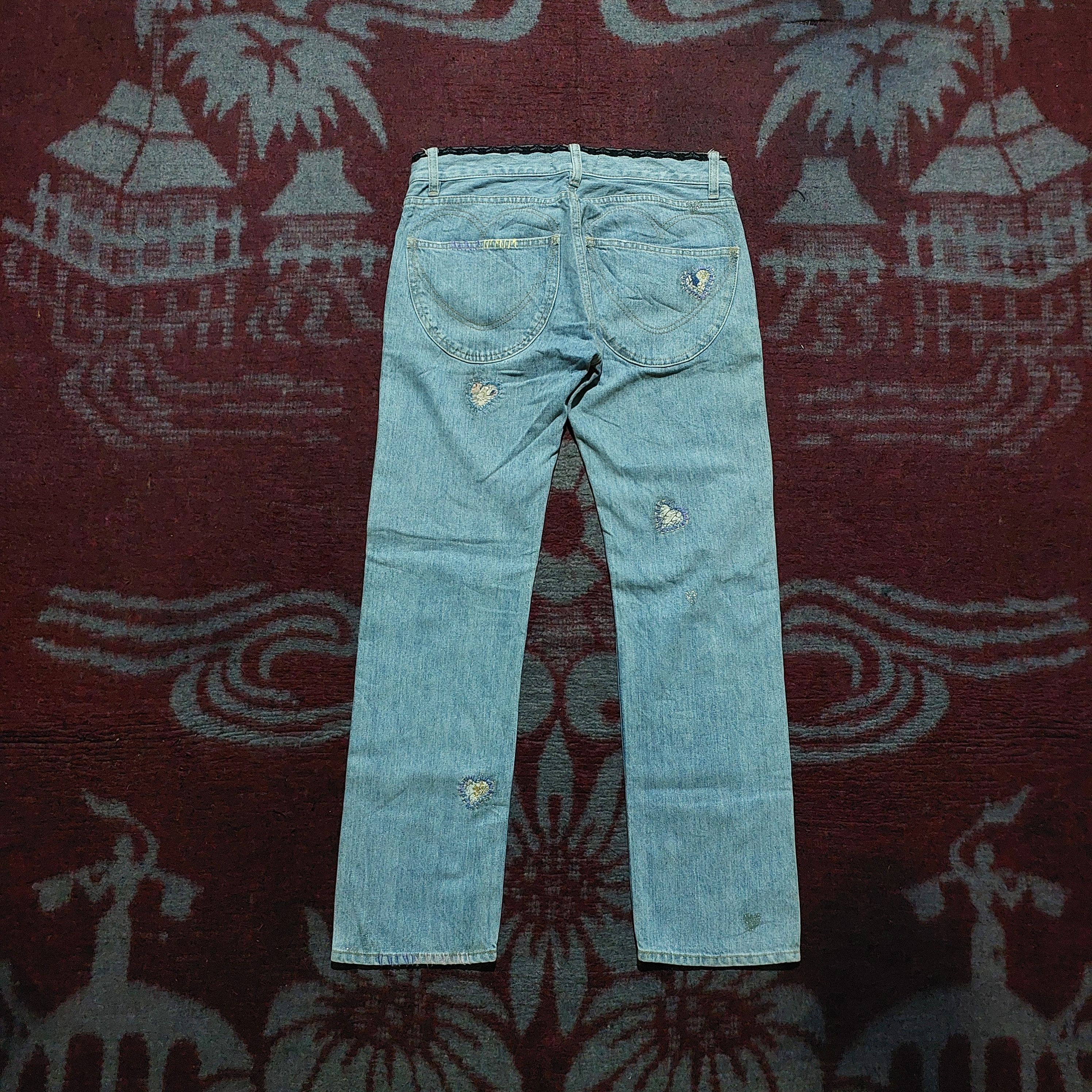 Issey Miyake vintage Tsumori Chisato heart patch blue jeans Size 30" / US 8 / IT 44 - 2 Thumbnail
