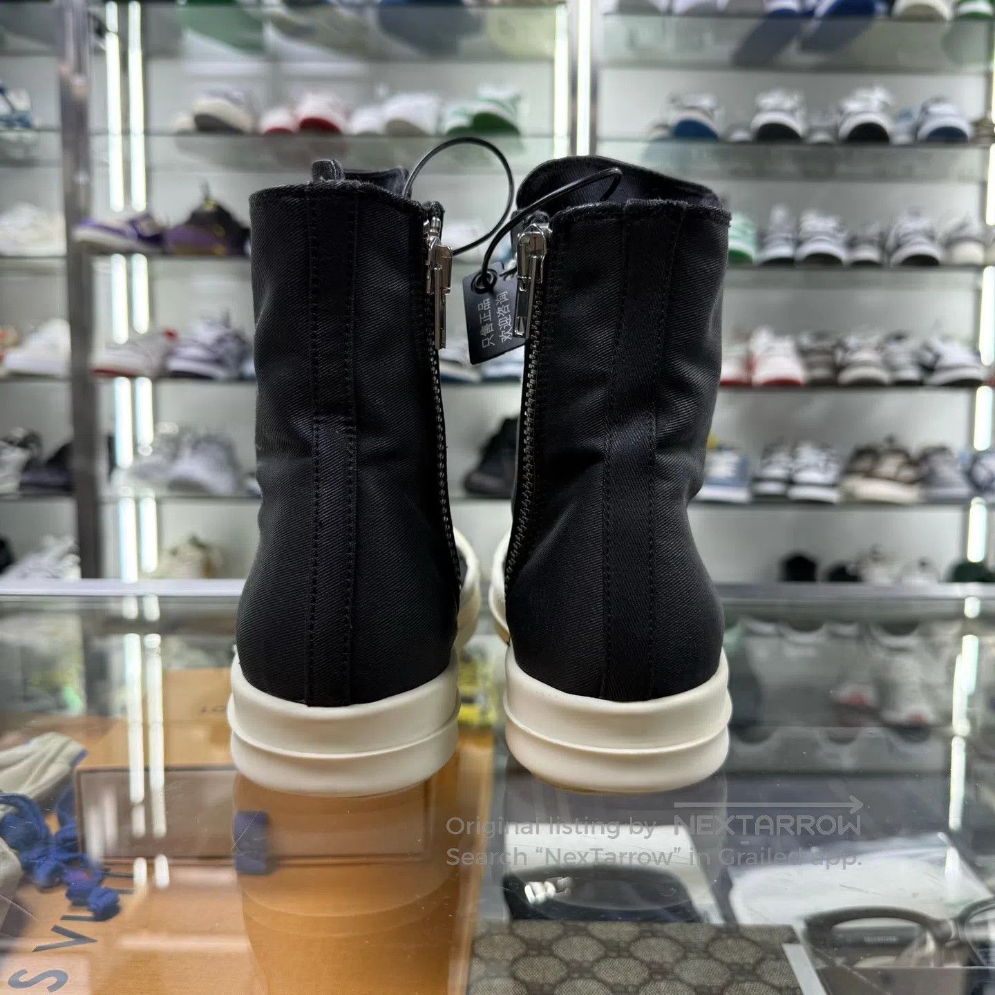 Rick Owens RICKOWENS High-top, wax-coated, zipper-equipped board shoe Size US 5.5 / IT 35.5 - 6 Thumbnail