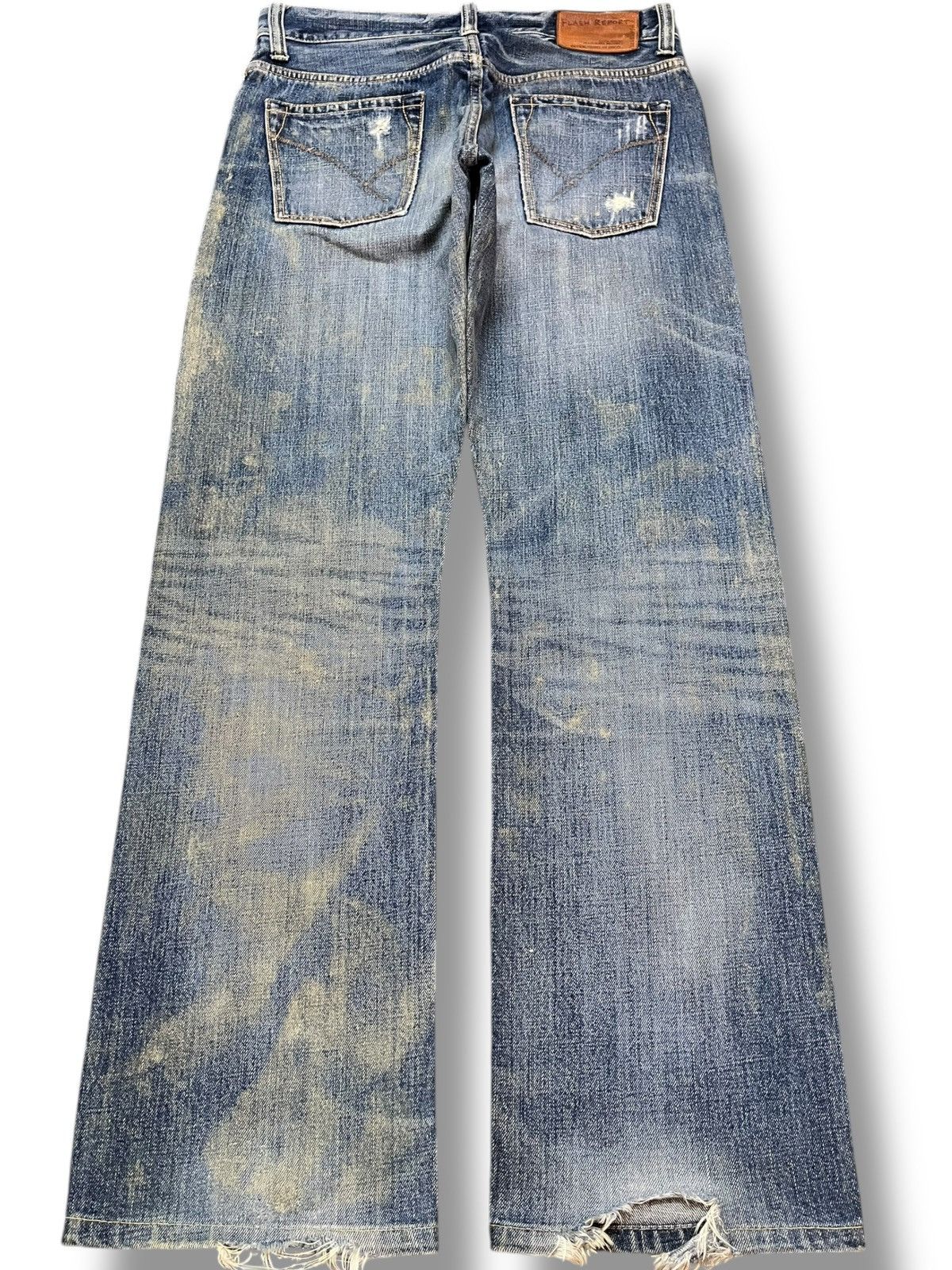 Japanese Brand Vintage Flash Report Mudwash Whiskers Denim Size US 30 / EU 46 - 5 Thumbnail