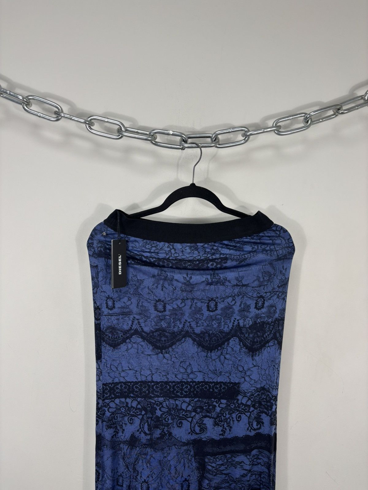Diesel Diesel Laisy Women’s NWT Blue/Black Lace Print Maxi Skirt Size 30" / US 8 / IT 44 - 2 Thumbnail