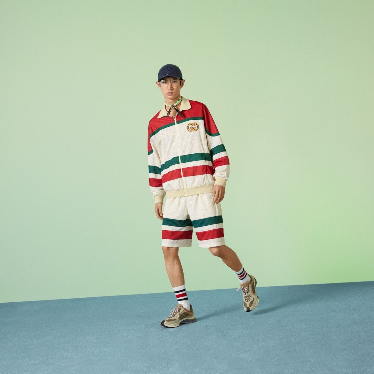 Gucci o1s1wg110225 Mesh Fabric Zip Jacket in Multicolor Size US XXL / EU 58 / 5 - 6 Thumbnail