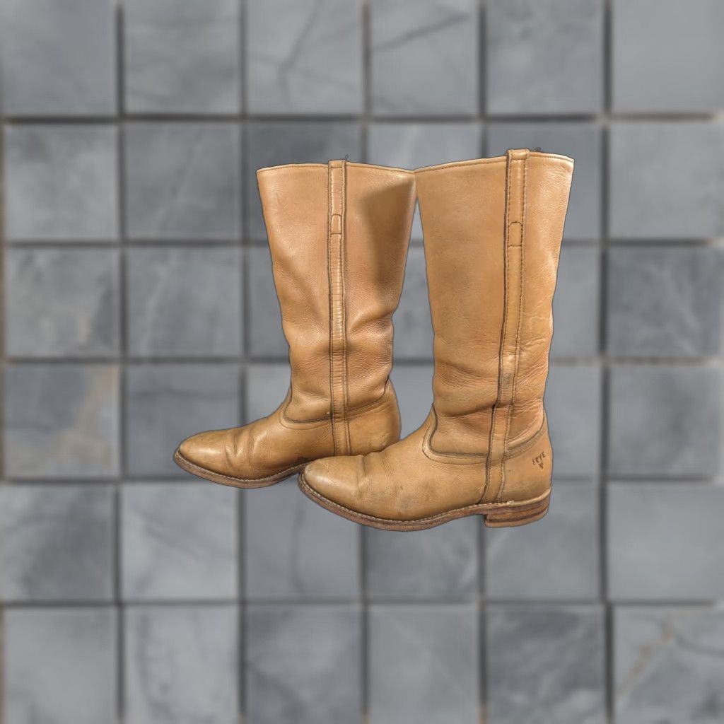 Frye VINTAGE Frye Campus Boots Brown Tan 6B Womens 70s Leather Western USA MADE Campus 601070-700 Size US 6 / IT 36 - 1 Thumbnail