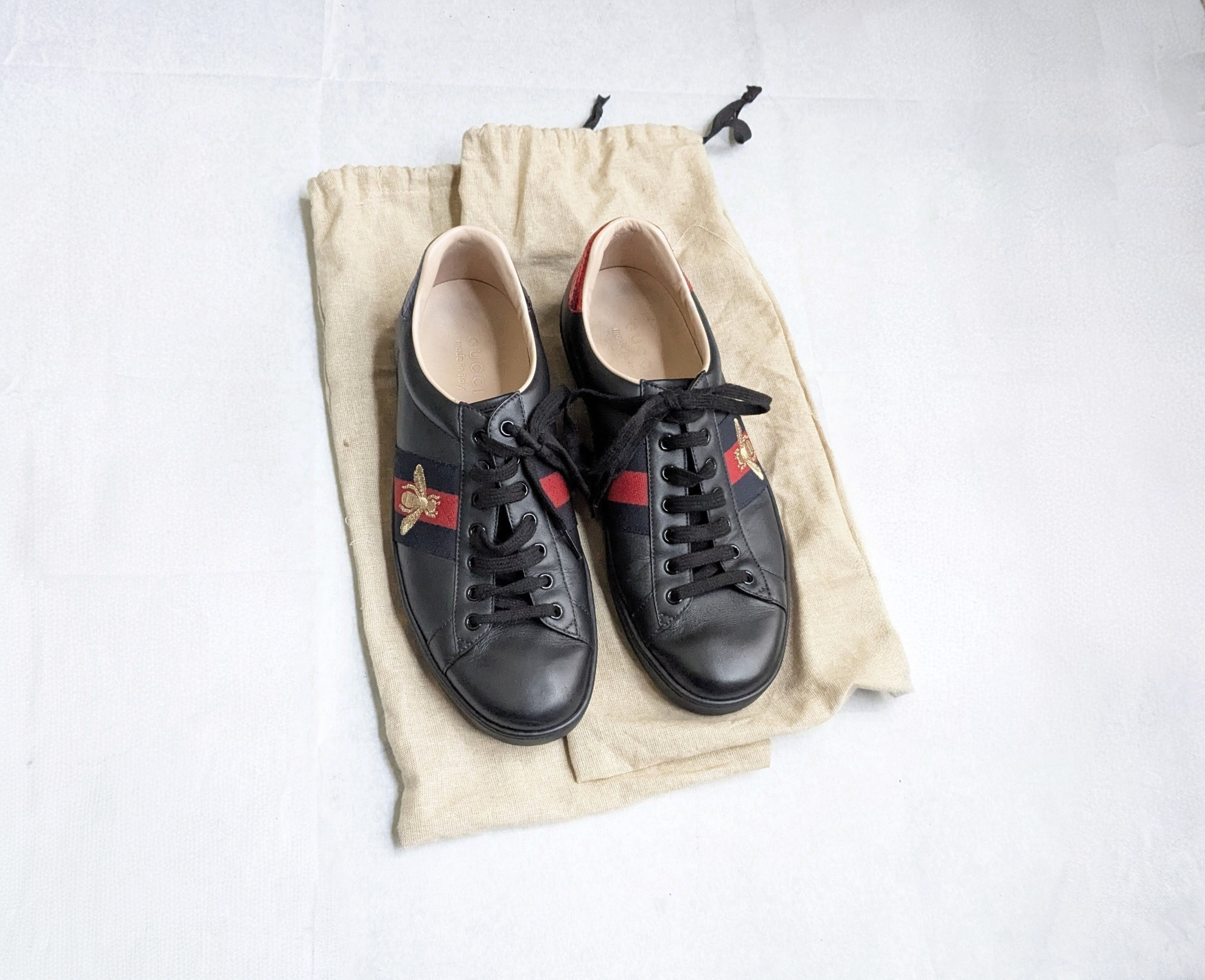 Gucci Gucci Ace Sneakers Black 9.5 Low Tops Leather Size US 9.5 / EU 42-43 - 1 Thumbnail
