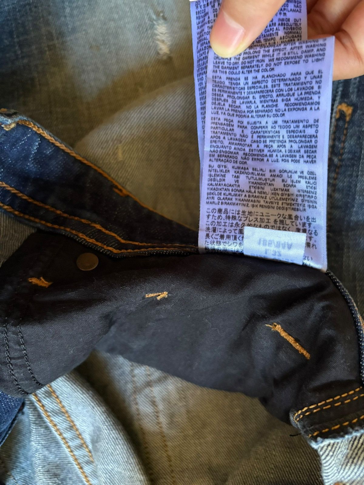 Diesel × Diesel Black Gold Vintage Italy Diesel Thommer Faded Rusty Wash Distress Jeans Size US 32 / EU 48 - 14 Thumbnail