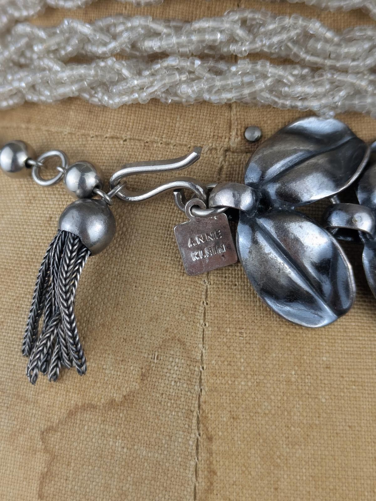 Other 1990's anne klein white metal leaf necklace Size ONE SIZE - 4 Thumbnail