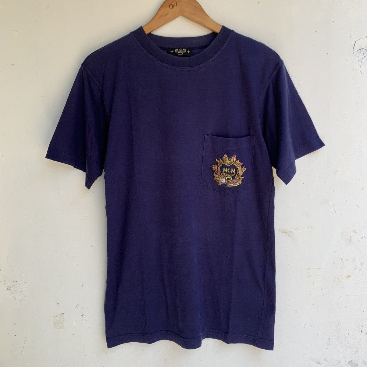 Designer × MCM × Vintage Vtg MCM Pocket Tee Size US S / EU 44-46 / 1 - 1 Thumbnail