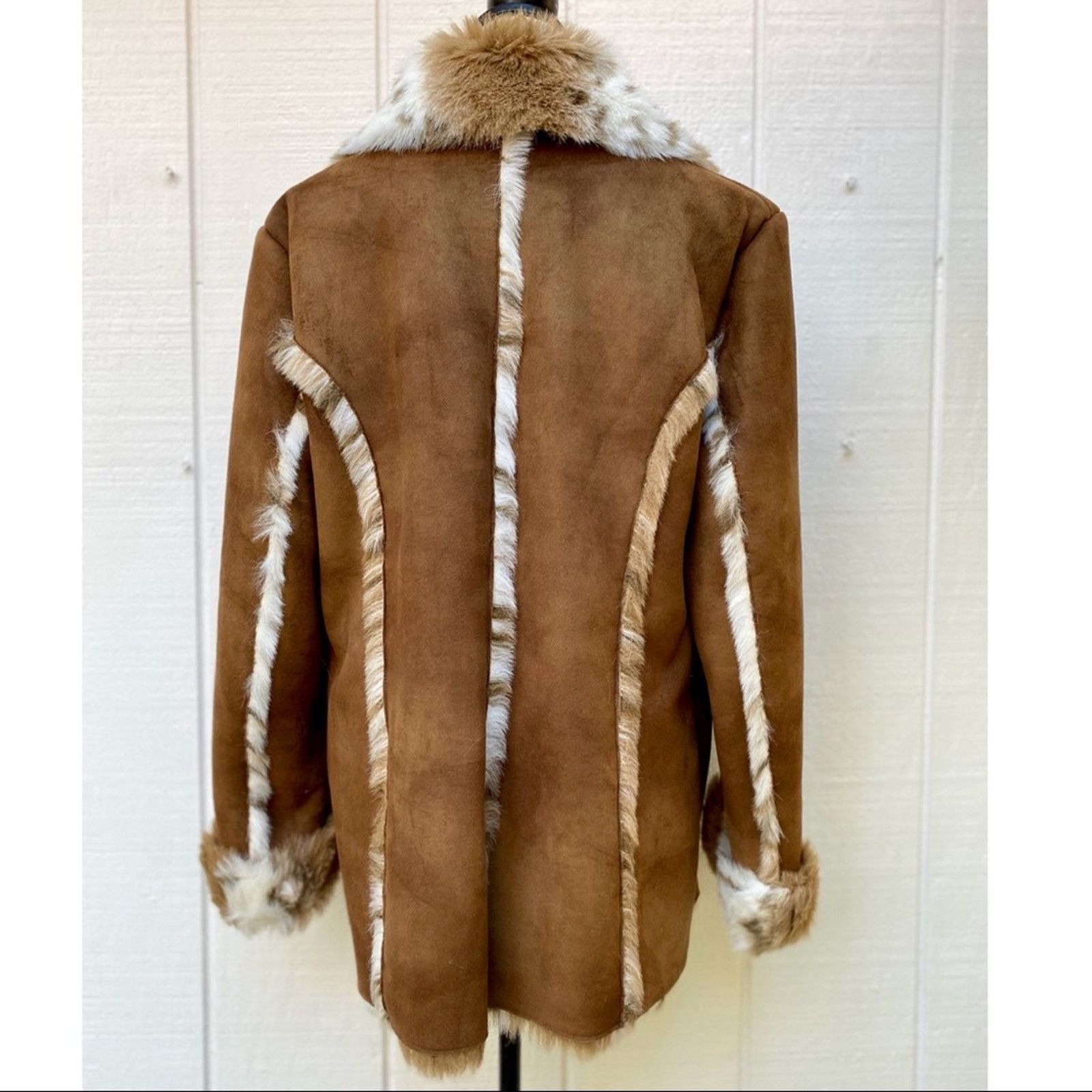Vintage Regal Faux Fur & Suede Winter Coat Sz L Size L / US 10 / IT 46 - 7 Thumbnail