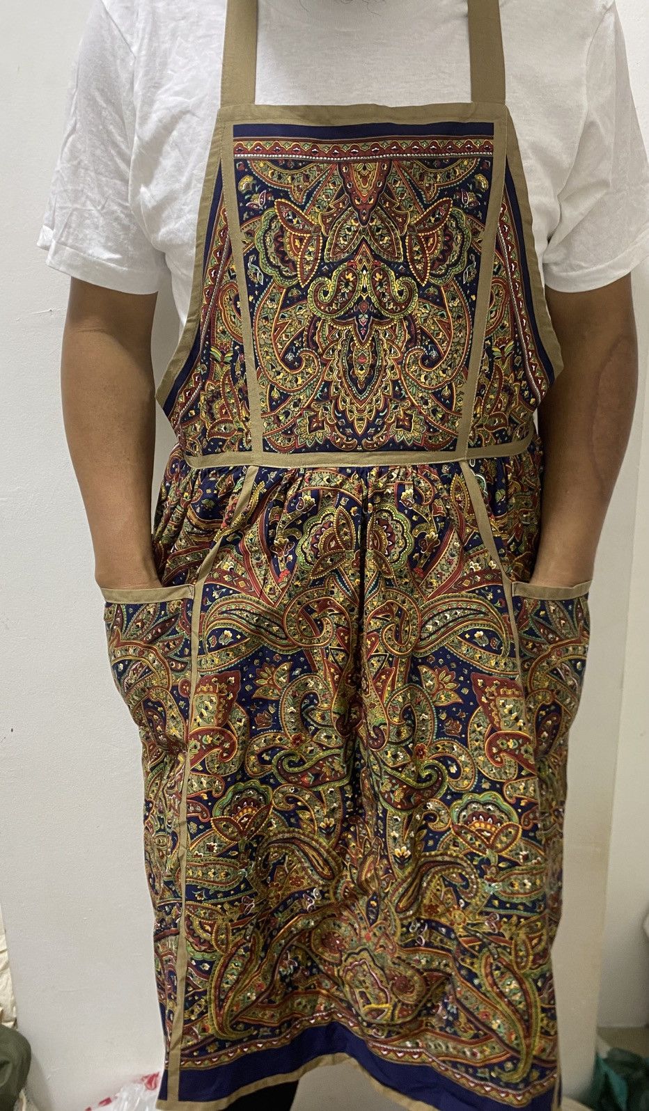 Yves Saint Laurent YSL Vintage Batik-Style Apron – Made in Japan Rare ELK Label Size ONE SIZE - 1 Thumbnail