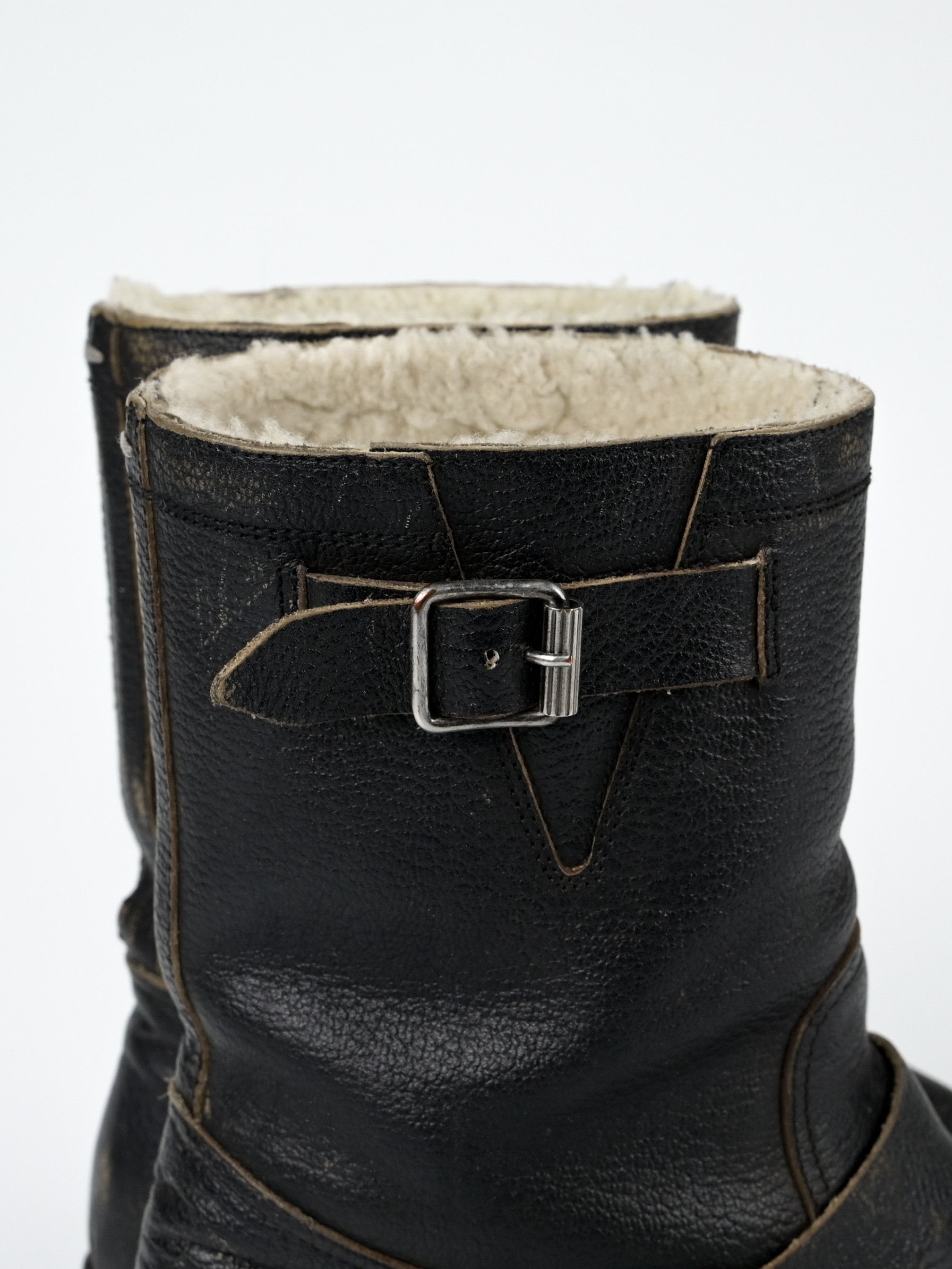 Maison Margiela Shearling-Lined Leather Biker Boots Size US 9 / EU 42 - 13 Thumbnail