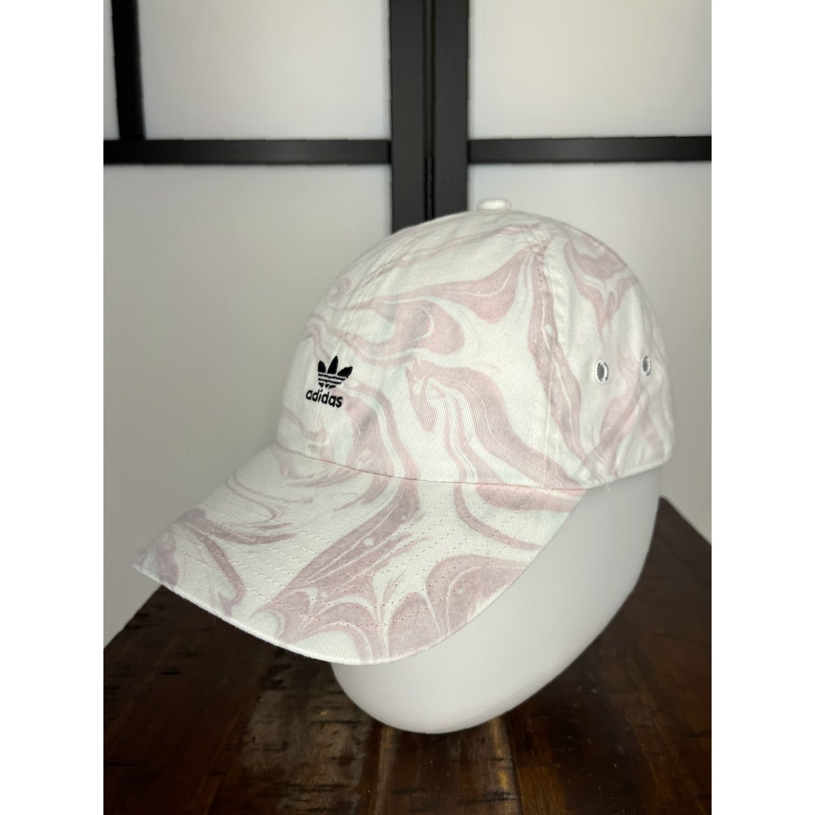 Adidas Adidas Hat Cap Adjustable One Size White Pink Pastel Marble Wash Cotton Baseball Cap Unisex Adults Mens Womens Boys Girls Size ONE SIZE - 4 Thumbnail