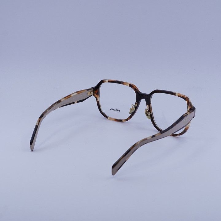 Prada Prada PRB07VD 07R1O1 Eyeglasses Havana Caramel 56mm Square Size ONE SIZE - 4 Thumbnail