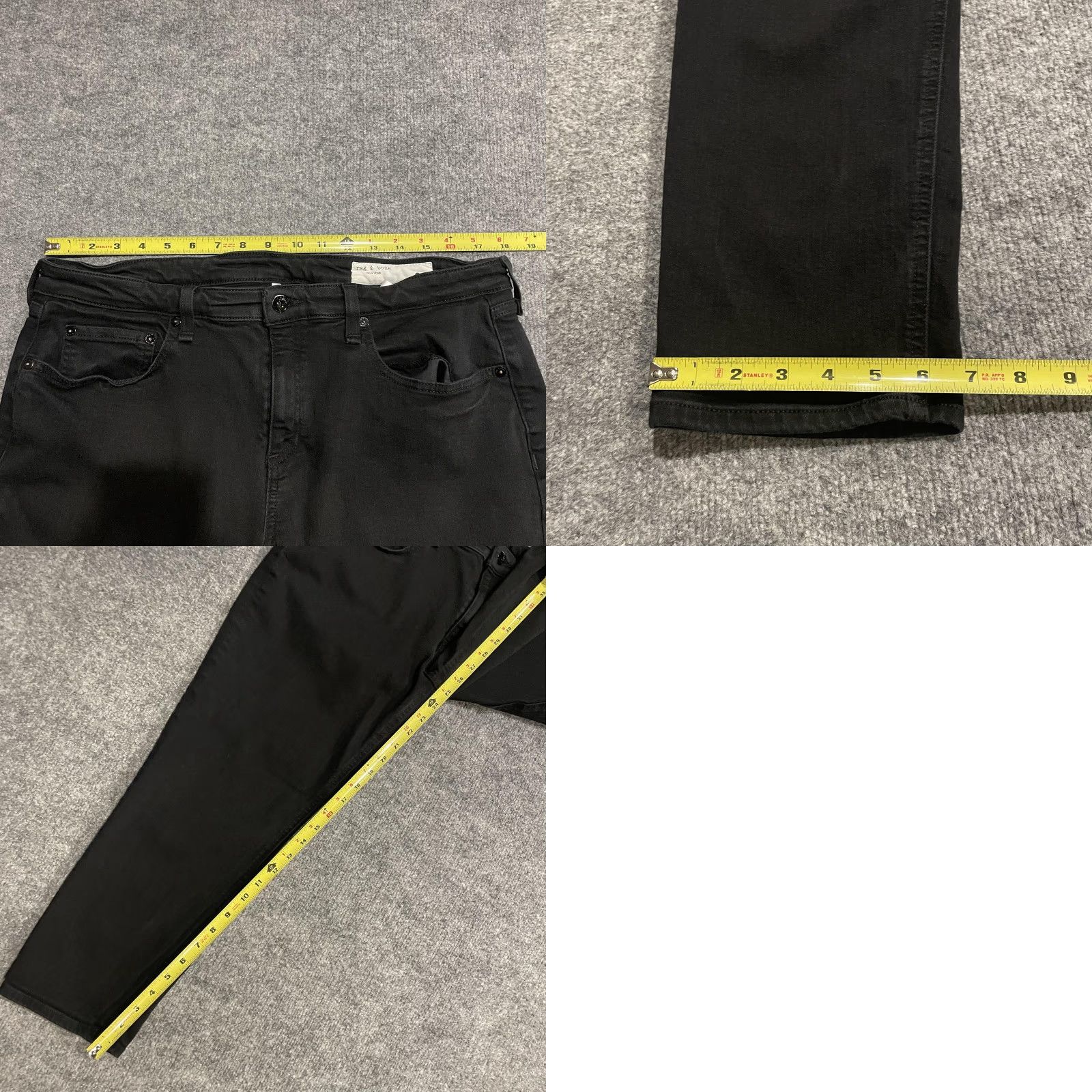 Rag & Bone Rag & Bone Jeans Womens Slim Boyfriend Low Rise Rag & Bone Black Denim Stretch 32 Inseam 25 in Zip Pocket Five-Pocket Vintage No Men’s? Size 24" / US 00 / IT 34 - 9 Thumbnail